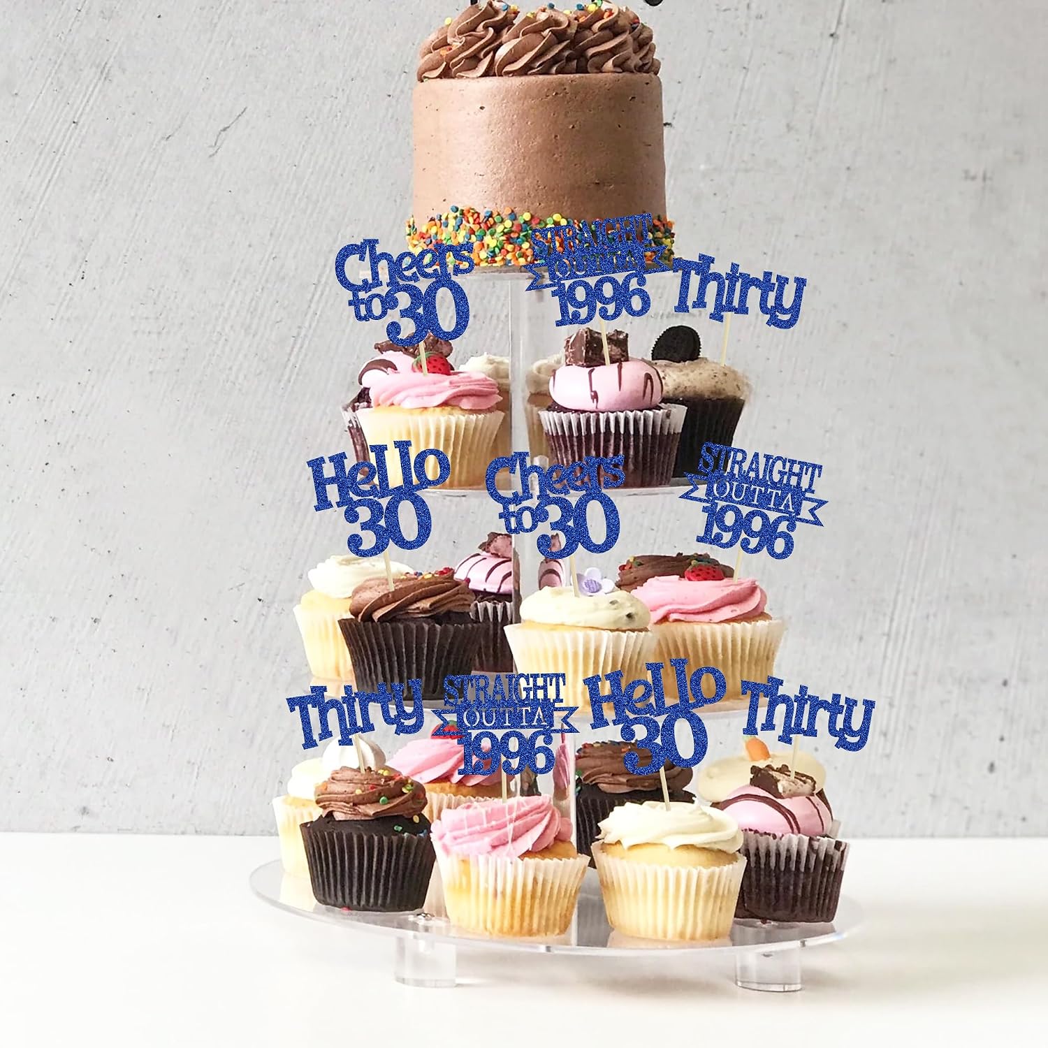 Thumbnail 6 de Ephlyn Birthday Cupcake Toppers Blue