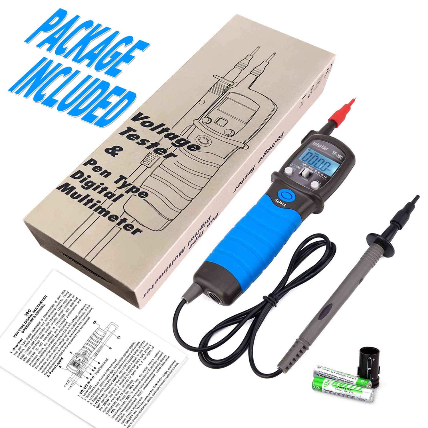 Thumbnail 6 de Digital Pen Multimeter YF-38C (YF-38C High Precision) AC/DC Voltage Tester, Resistance & Continuity