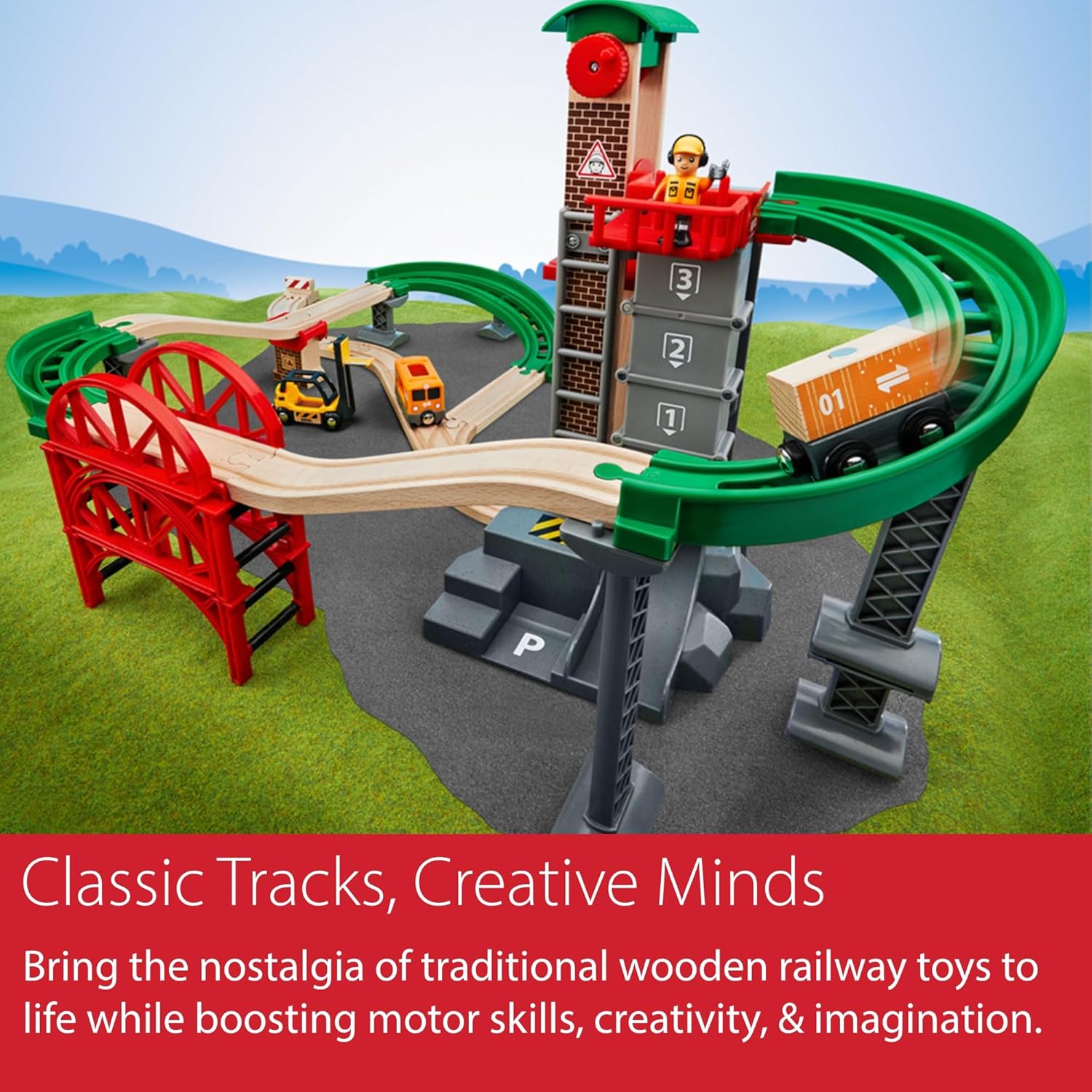 Thumbnail 6 de BRIO World Lift & Load Warehouse Set 32-piece