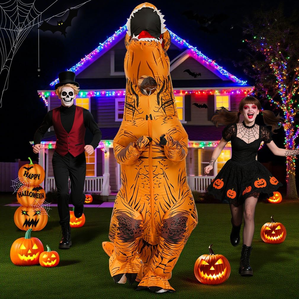 Thumbnail 1 de JASHKE Inflatable T-Rex Dinosaur Costume for Adults (Blow-up Dino Suit)