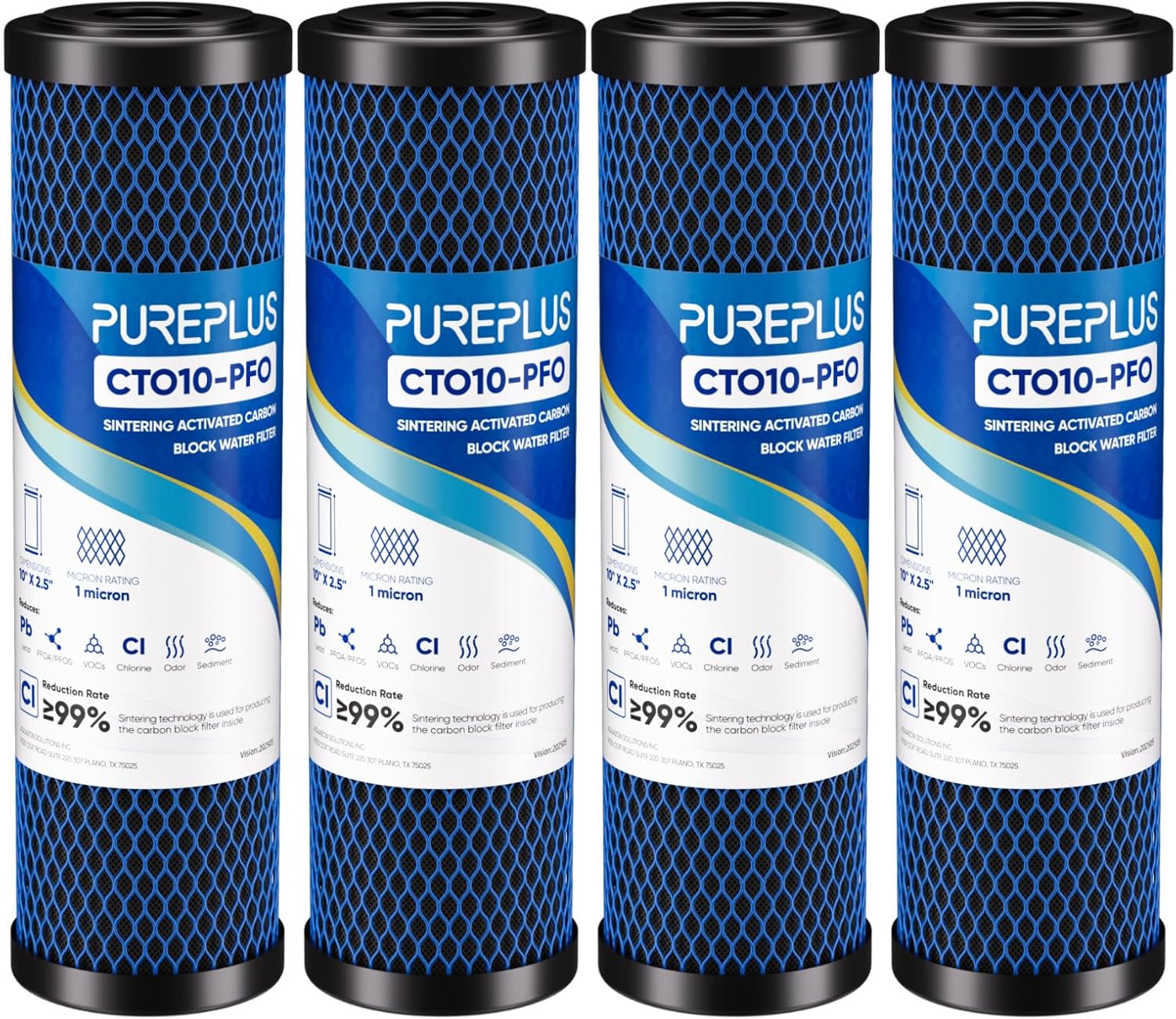 Detalle de 1 Micron CTO Carbon Water Filter 4-Pack