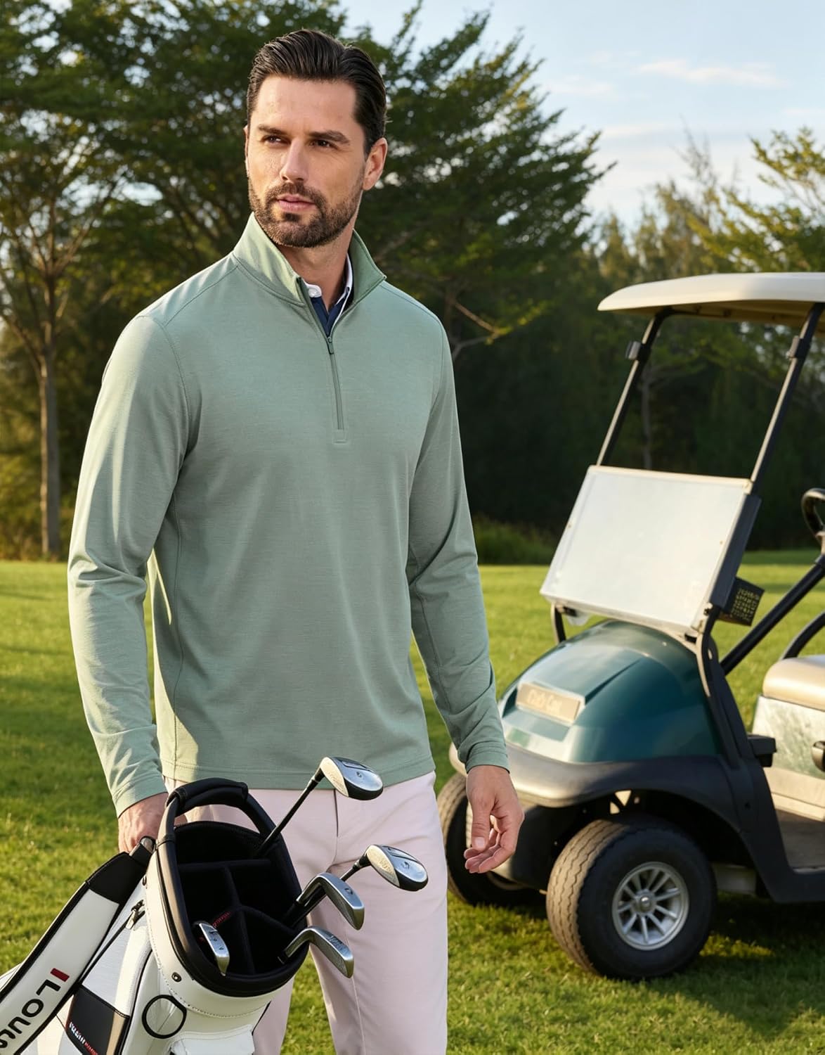 Detalle de M MAELREG Quarter-Zip Pullover Mock Neck