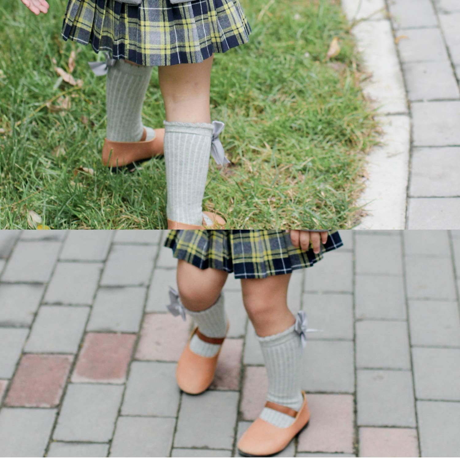 Thumbnail 5 de DRESHOW baby girl knee-high socks (bow design) cotton-blend toddler dress socks – 5 pairs