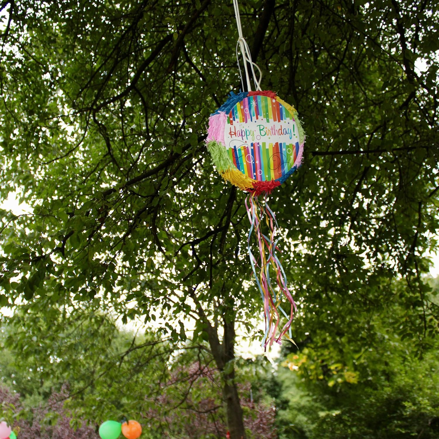 Detalle de Relaxdays Pinata «Happy Birthday» — Pinata décorative à remplir soi-même, 32×9 cm, multicolore
