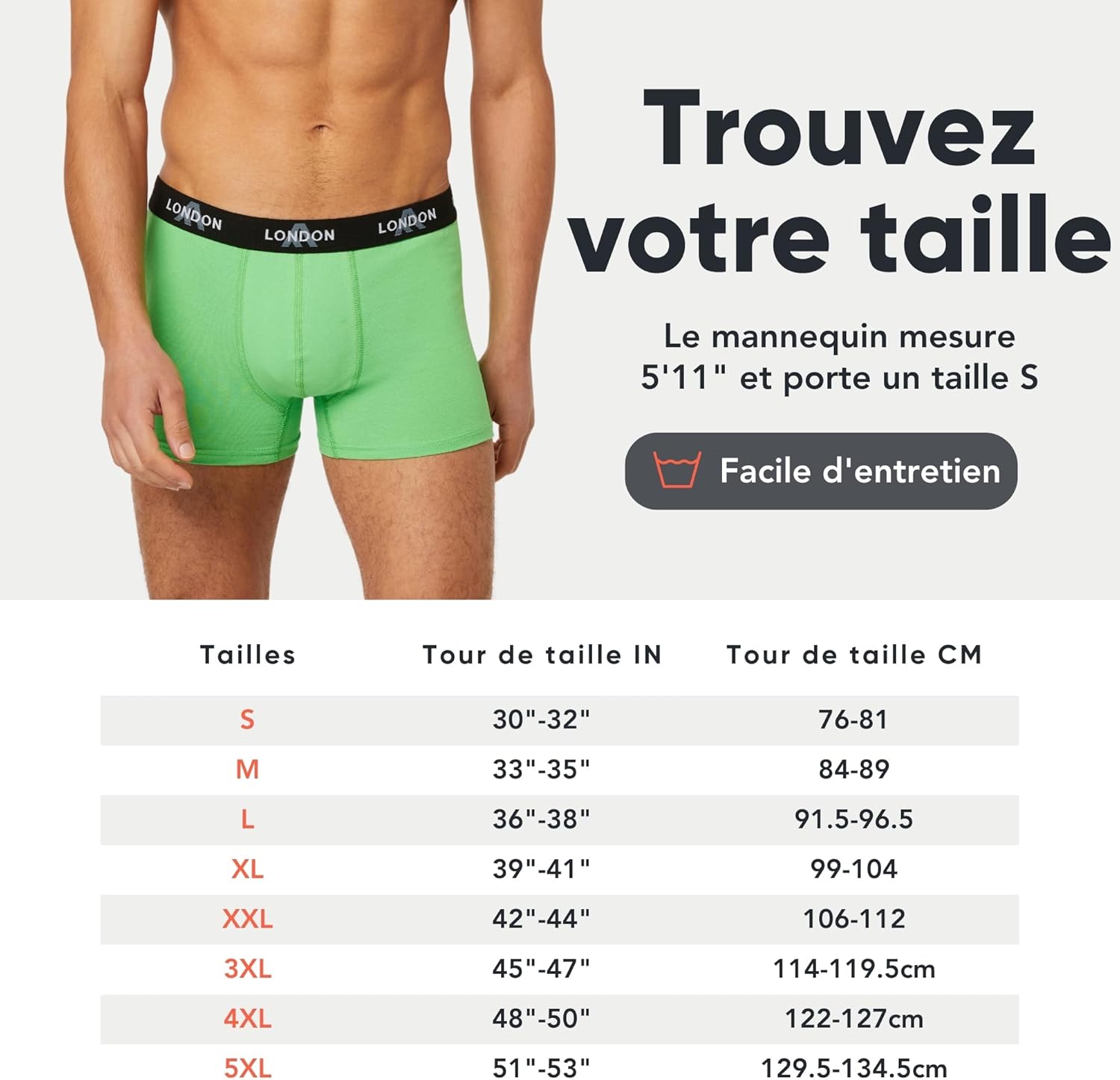 Detalle de Boxers FM London Lot de 4/8 pour Hommes avec Ceinture élastique – Douceur et confort au quotidien