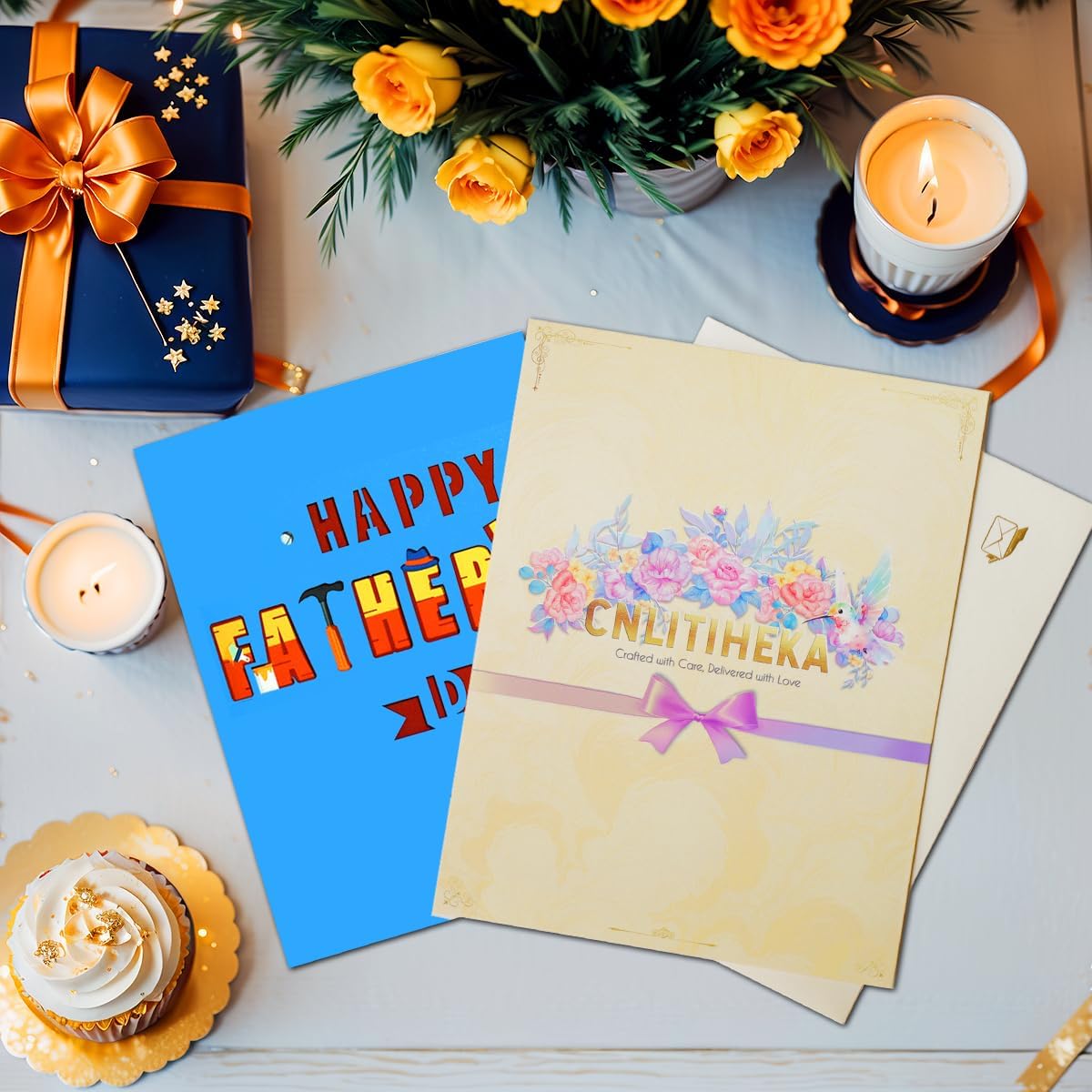 Detalle 2 de CNLITIHEKKA Happy Father's Day 3D Pop-Up Card with Envelope