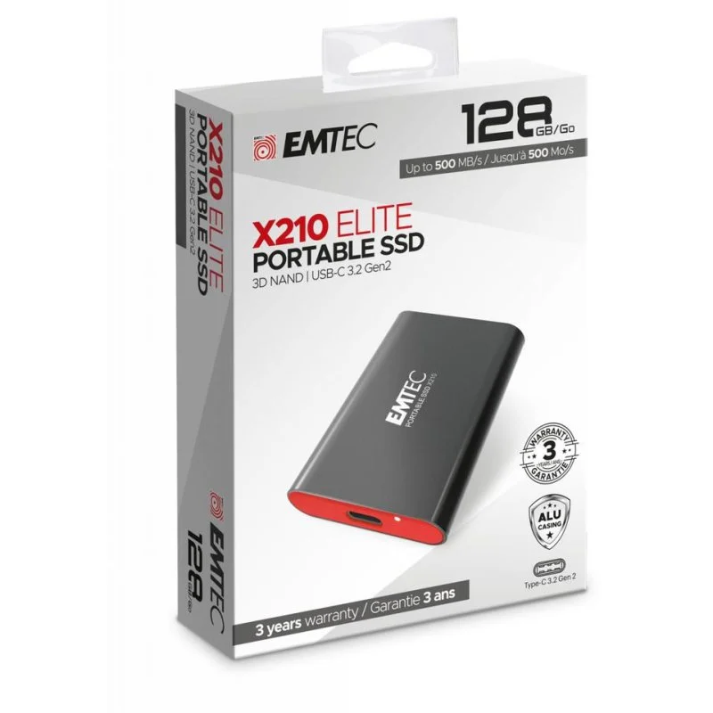 Thumbnail 2 de EMTEC X210 Elite 128GB SSD Externo USB-C 10 Gbit/s: rendimiento y portabilidad para creadores en movimiento