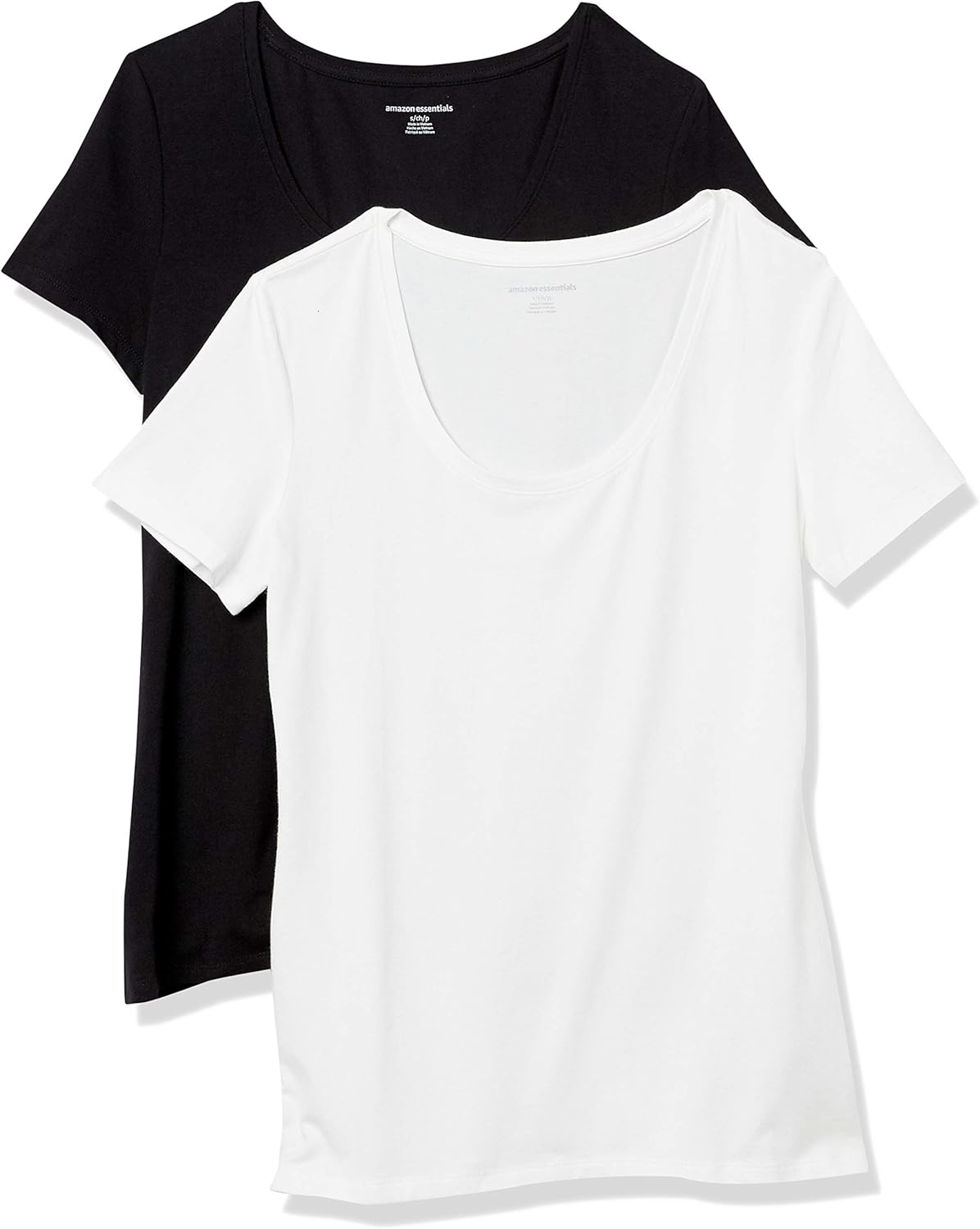Thumbnail 6 de Amazon Essentials Damen Regular-Fit Kurzarm-T-Shirt mit U-Ausschnitt (2er-Pack) – in Übergröße erhältlich