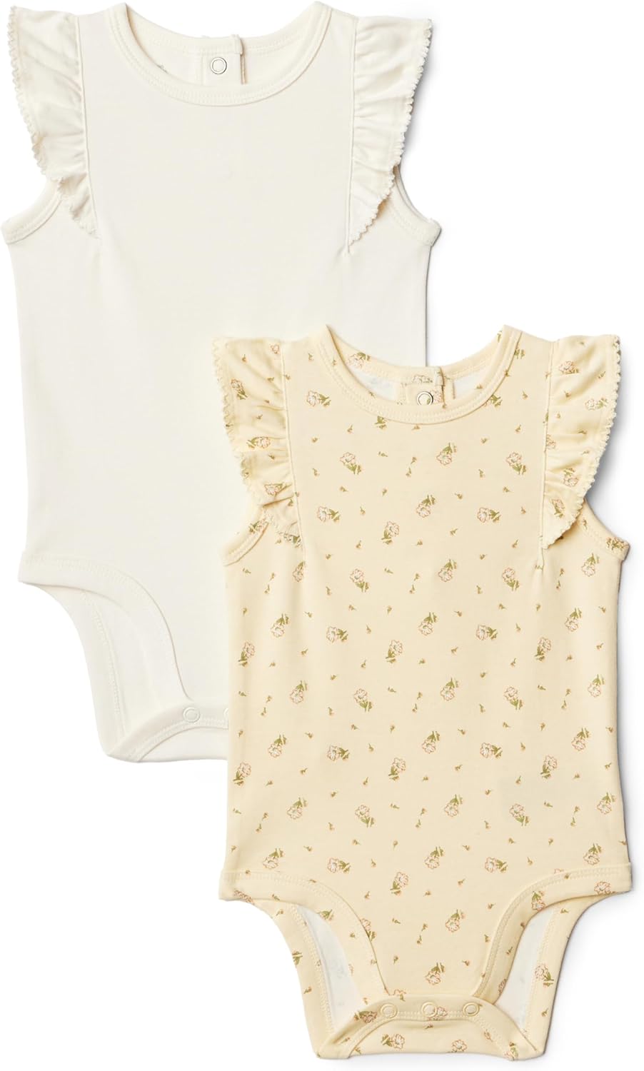 Detalle de Amazon Essentials x Sofia Grainge Body in cotone con volant e ricami - Pack da 2 per bambine e ragazze