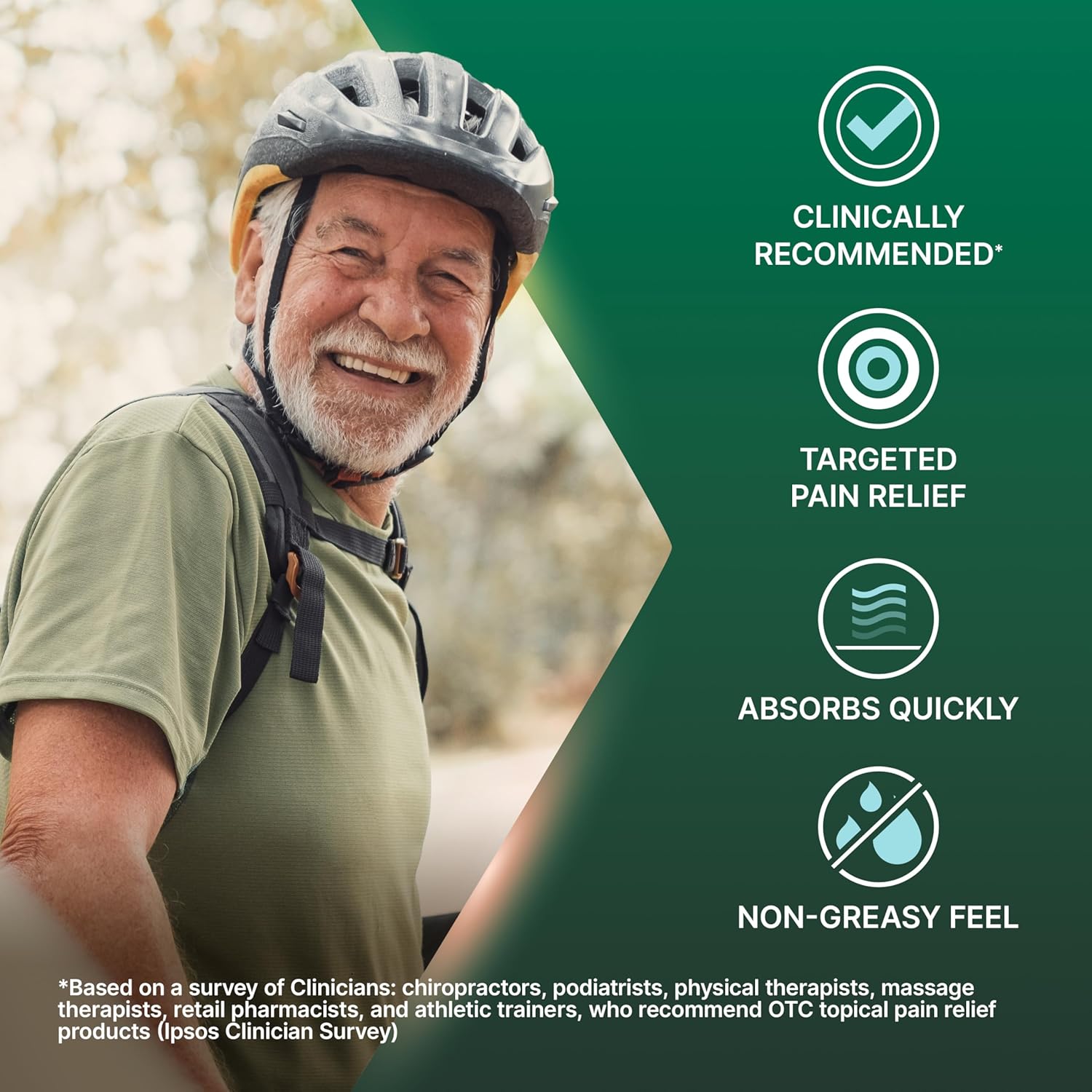 Detalle 2 de Biofreeze Triple Target Pain Relief Roll-On, NSAID-Free, 2.5 fl oz