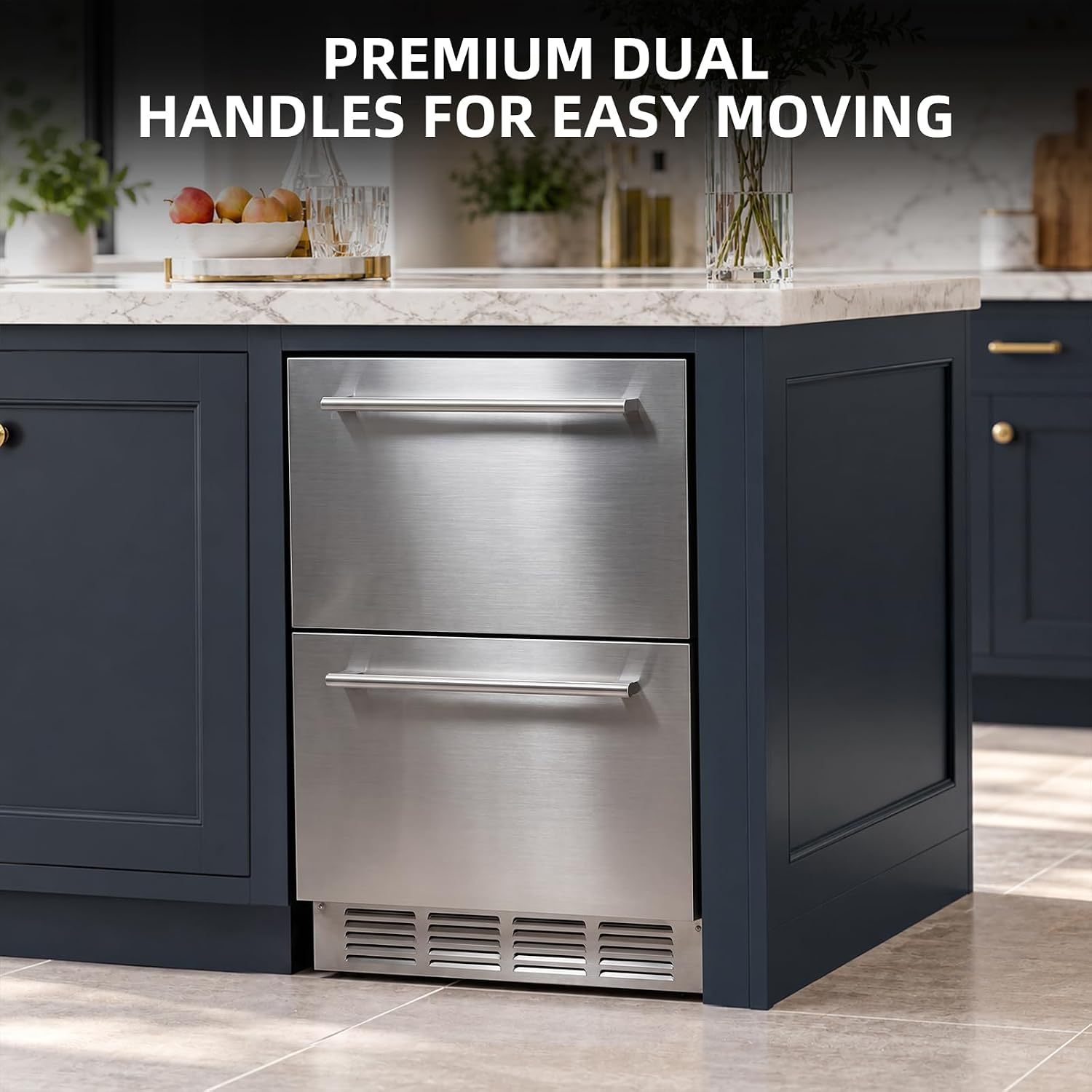 Detalle 2 de Antarctic Star BCD-120B/2T 145-Can Dual-Zone Drawer Beverage Refrigerator