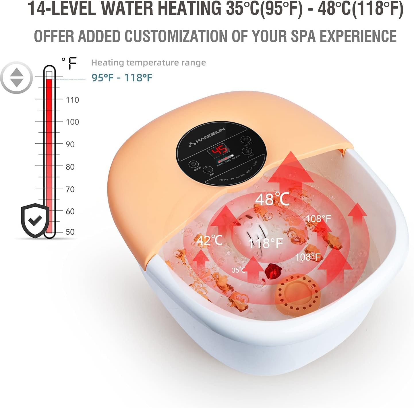 Thumbnail 1 de Hangsun foot spa bath massager, heat levels 14