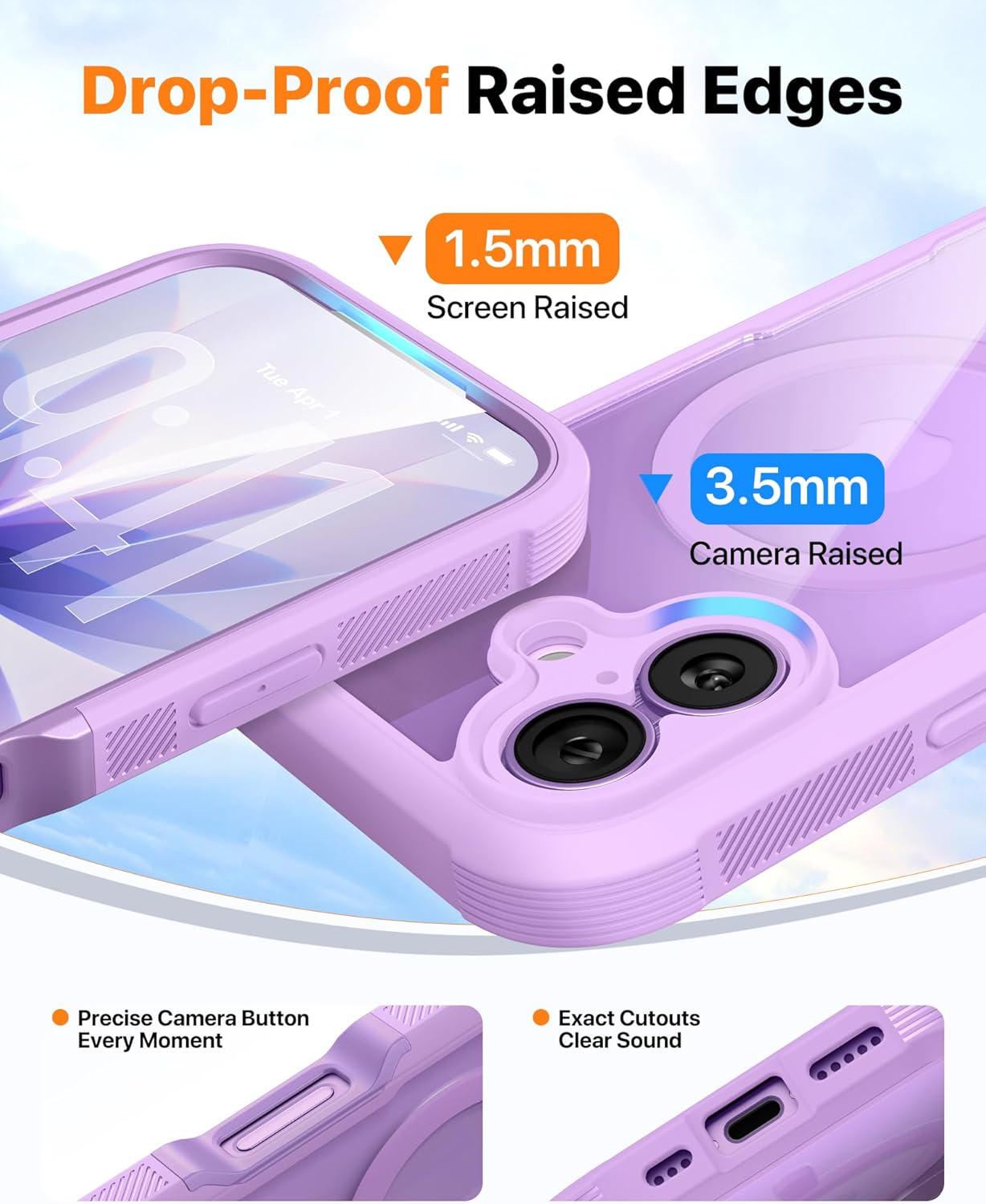 Thumbnail 6 de Diaclara Magnetic iPhone 17 Case 6.3-Inch (Purple) with MagSafe & built-in screen protector
