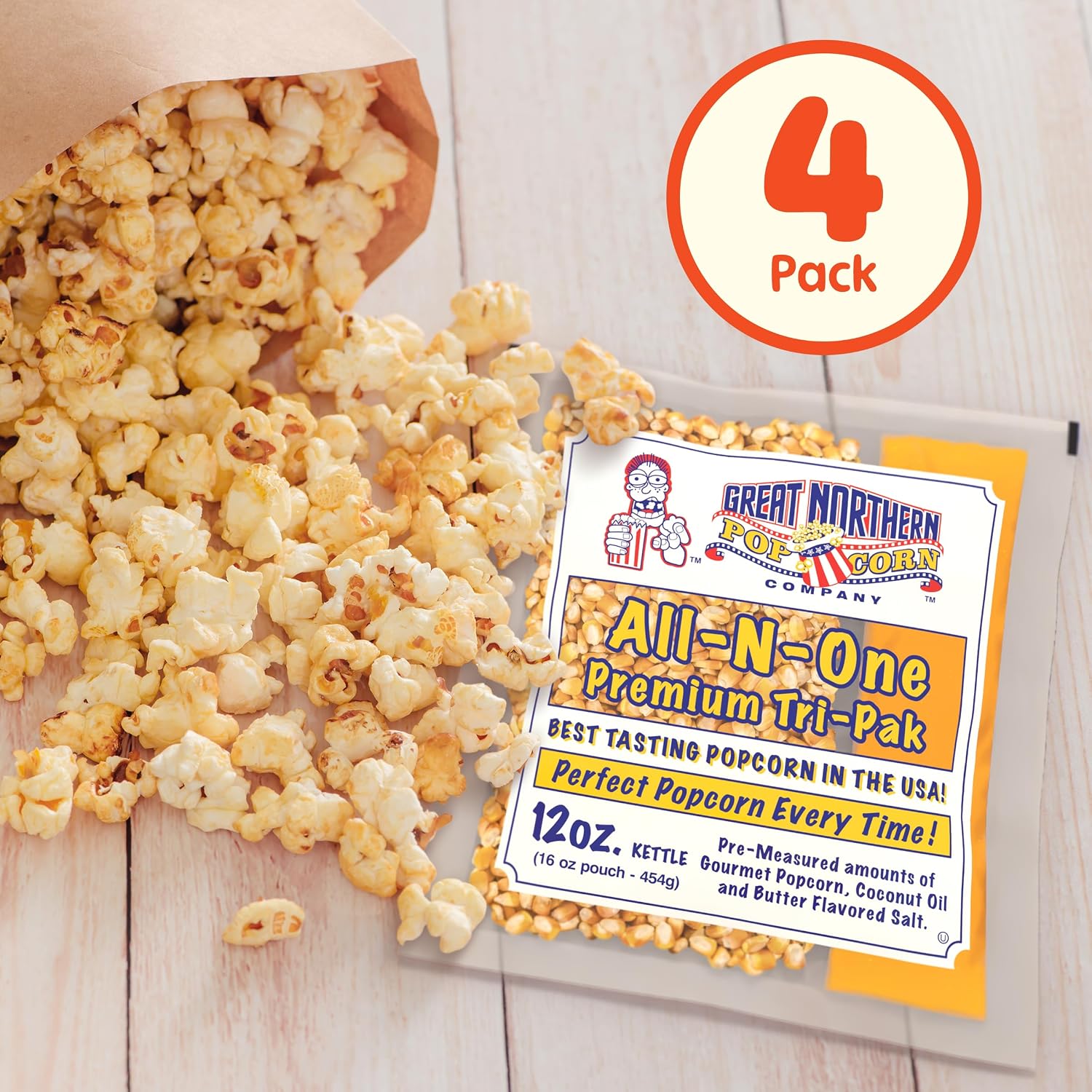 Thumbnail 4 de Great Northern Popcorn 83-DT6225-IMP Popcorn Packets, 4-Pack for 12-oz Kettles