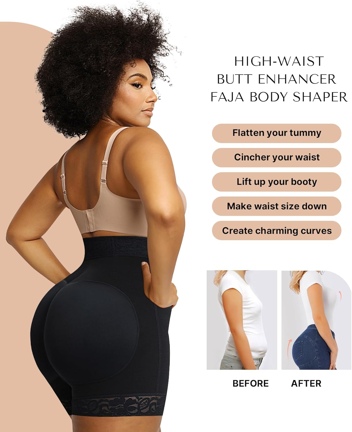 Detalle de SHAPELLX Shapewear Tummy Control Fajas Colombianas Moldeadoras Butt Lifting Shorts for Women