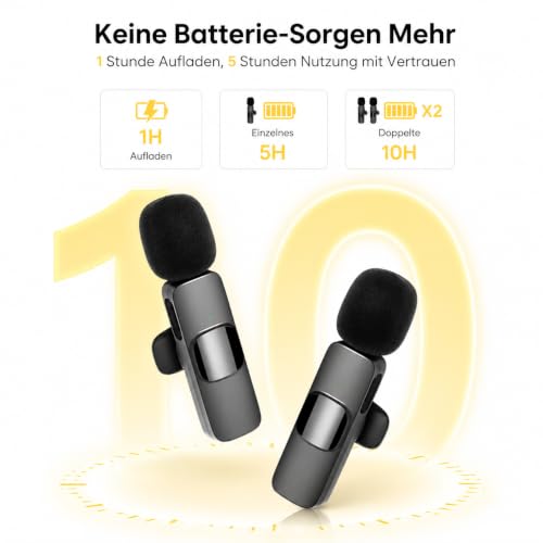 Thumbnail 4 de Qhot Kabelloses Lavalier Mikrofon für iPhone, Android & Handy – USB-C & Lightning, 10h Akku, 2,4 GHz Wireless