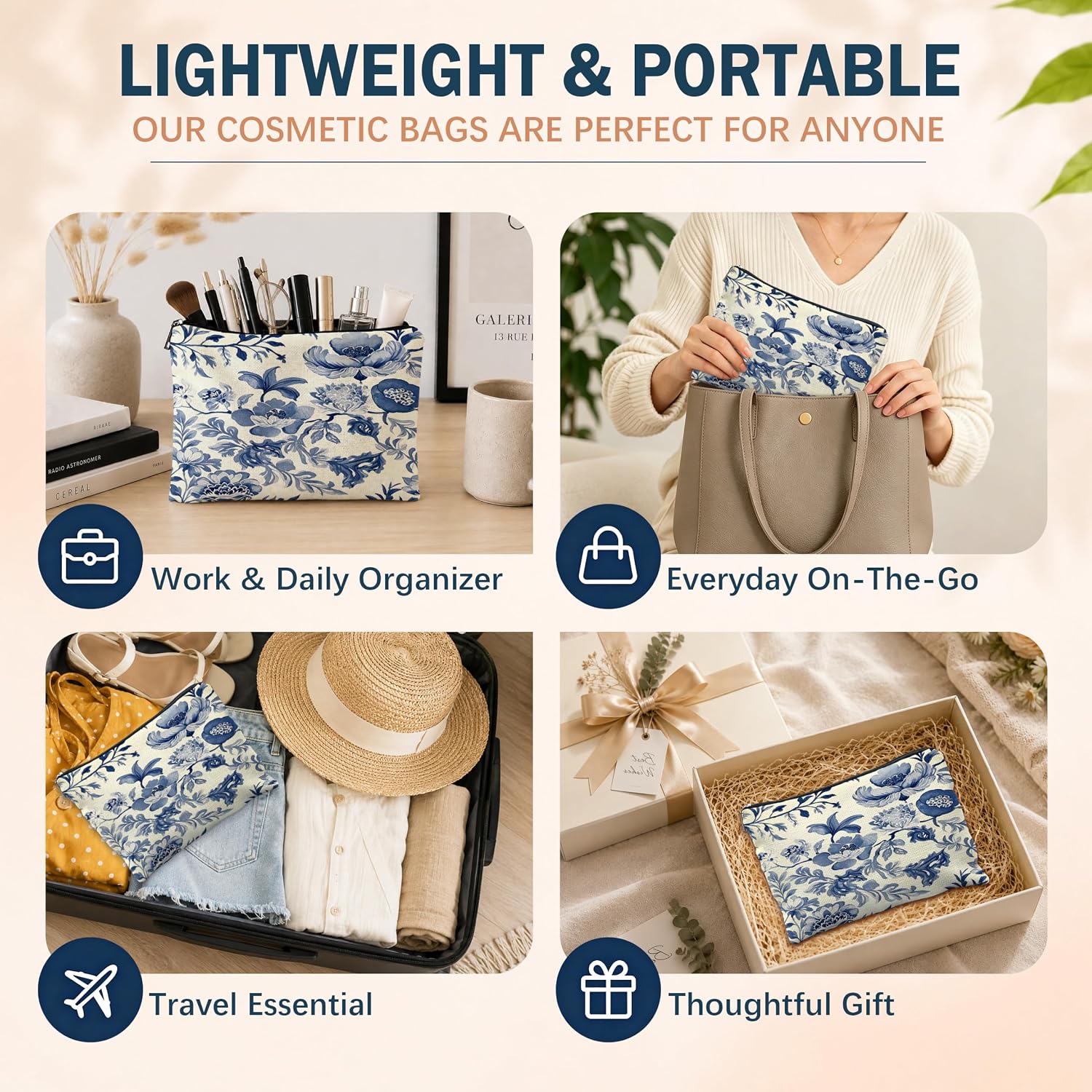 Thumbnail 6 de Linen-Style Makeup Bag