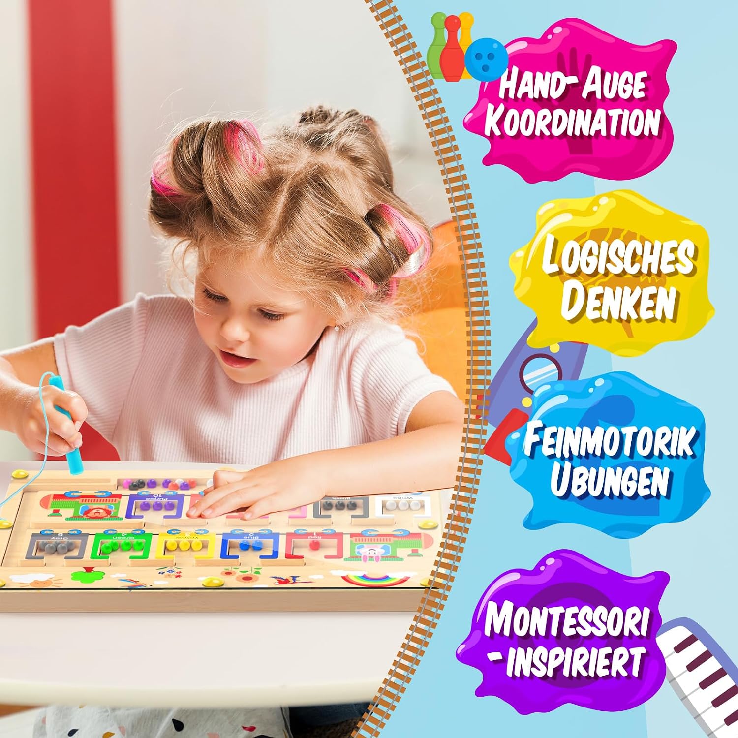 Thumbnail 3 de Dusor Montessori Labyrinth Magnetspiel 2–3 Jahre