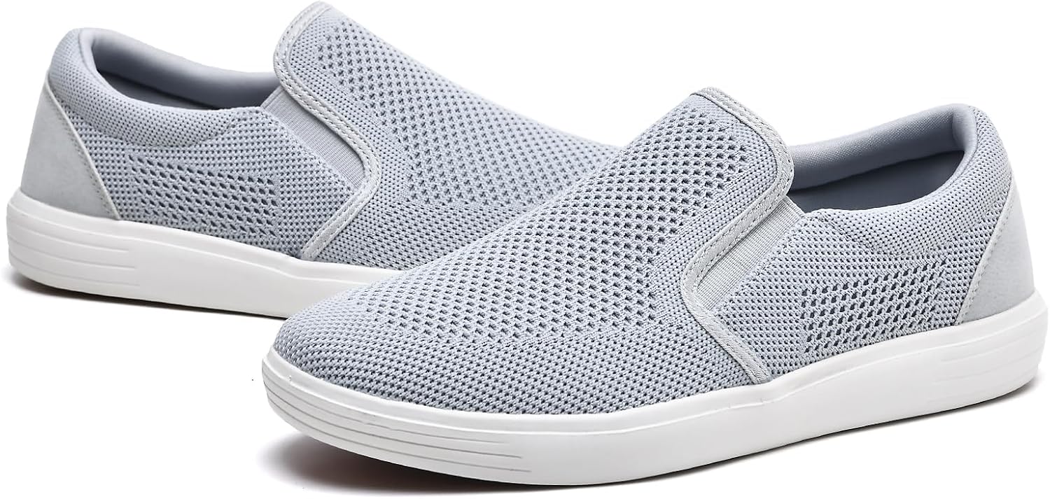 Detalle 2 de konhill Herren Slip On Schuhe Trainers – Casual Atmungsaktiv Mesh Walking Schuhe