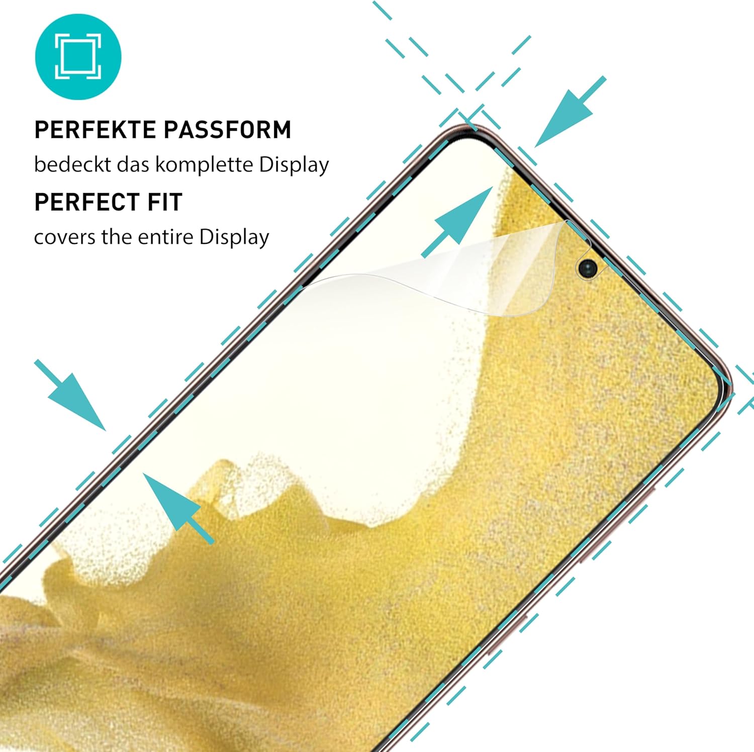 Thumbnail 1 de SmarTect TPU Screen Protector for Samsung Galaxy S22, 2 Matte Films