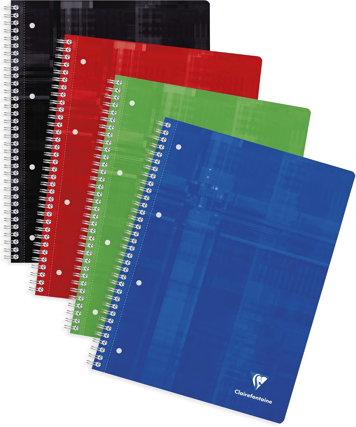 Detalle 2 de Clairefontaine 8570C: Packung mit 5 Collegeblöcken A5, 6-fach gelocht, 90 g/m², farbig sortiert