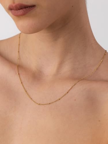 Detalle 2 de Purelei Liilii lange Halskette, Edelstahl, 14K vergoldet, verstellbar 55–60 cm