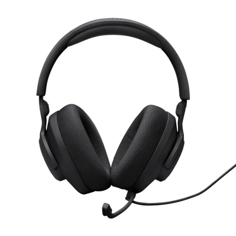 Detalle de Auriculares JBL Quantum 100M2: sonido envolvente, micrófono desmontable y cableado versátil
