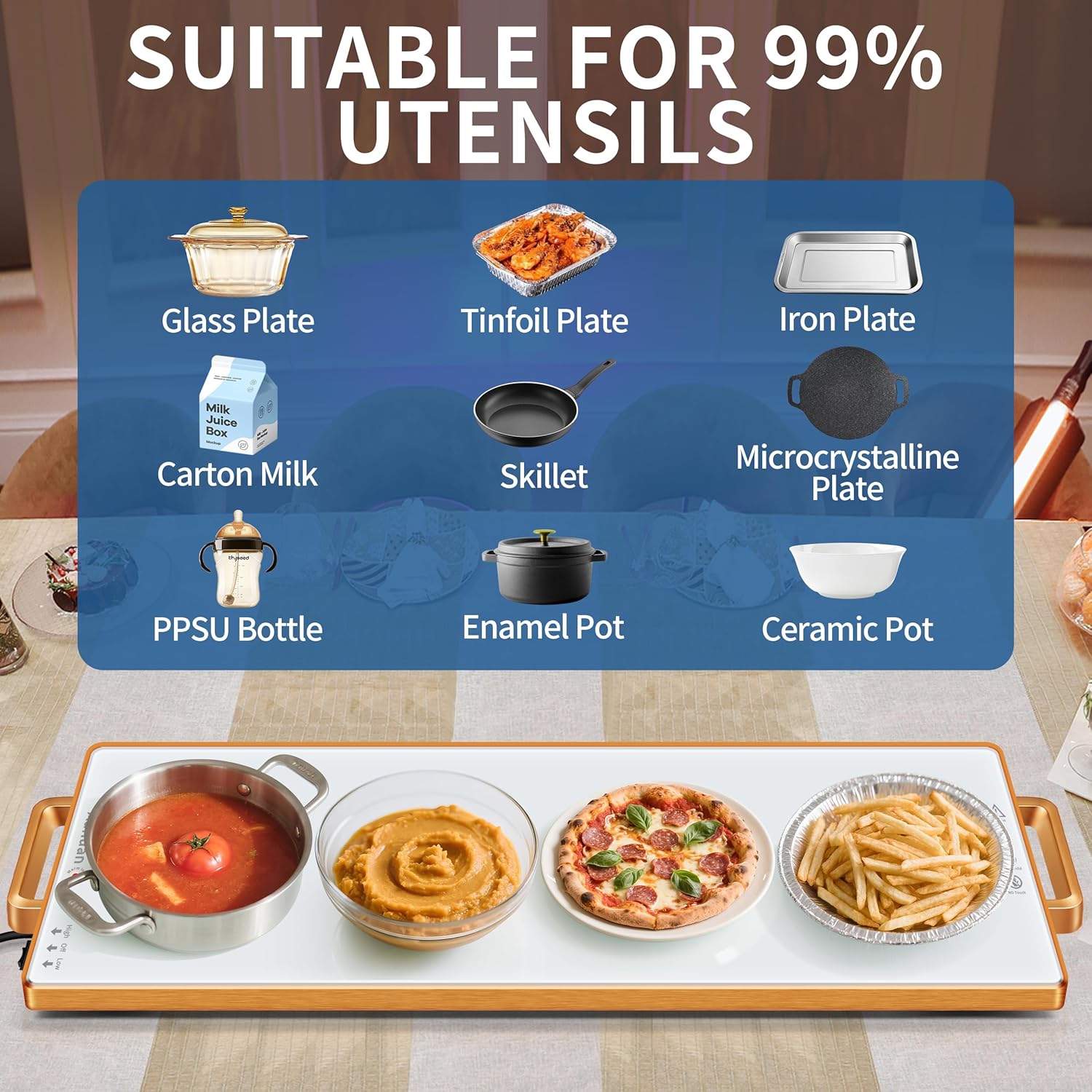 Thumbnail 3 de Warming Trays for Buffets Party (31.5"x11.8") with Thermostat – Electric Food Warming Mat for Countertop