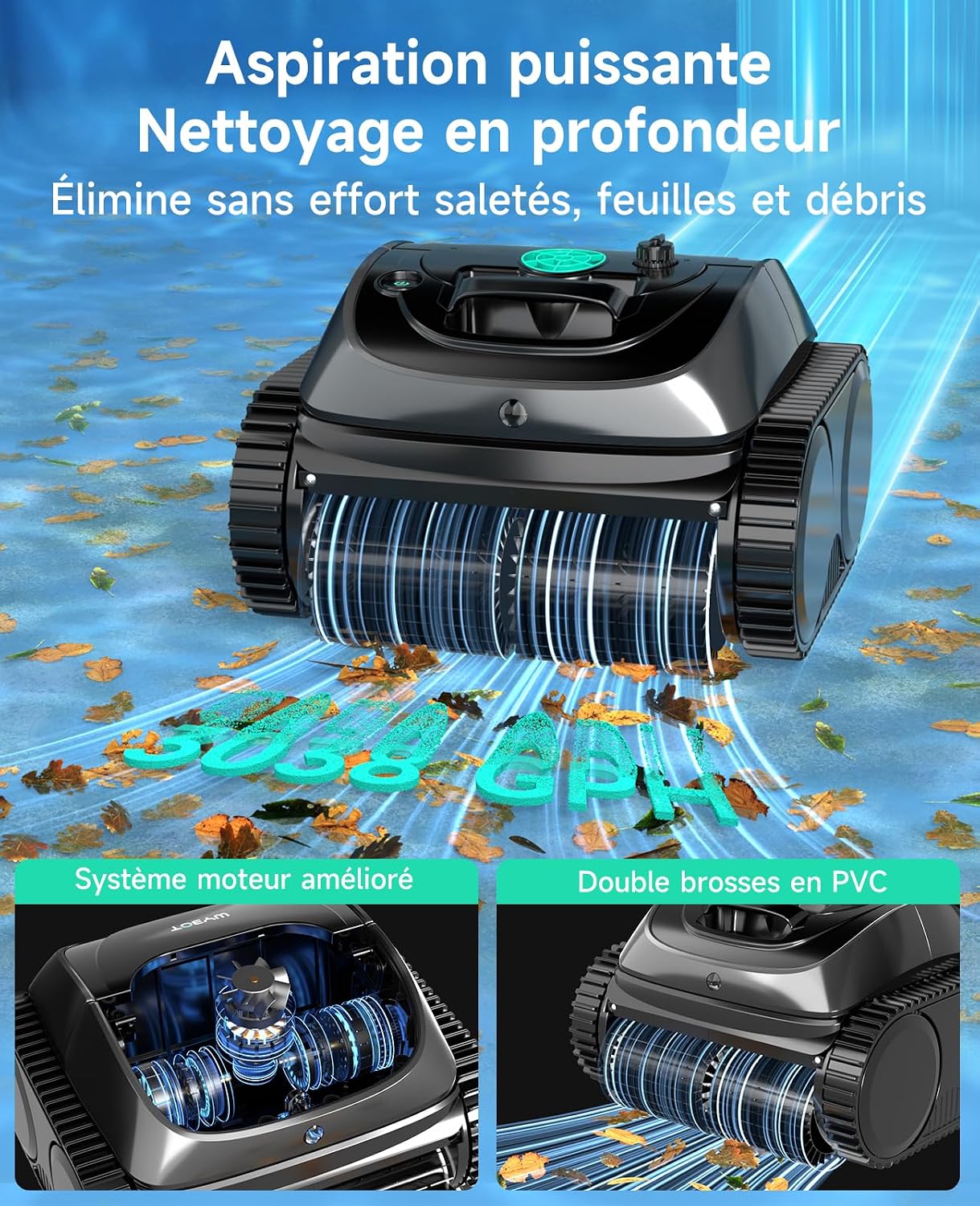Detalle de WYBOT C1 : robot piscine fond et parois avec planification intelligente des itinéraires