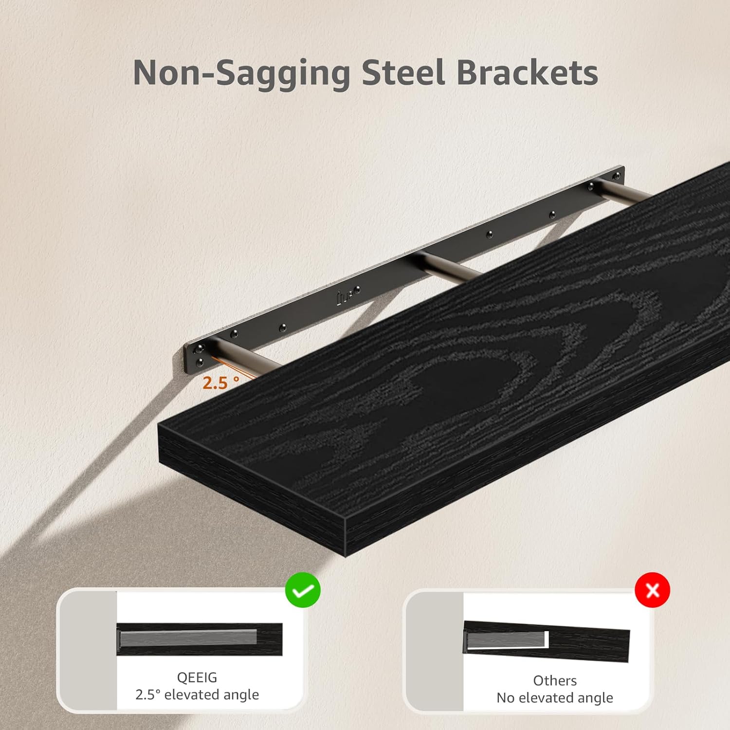 Thumbnail 3 de QEEIG Floating Shelves 35.4" Wall Shelf Set