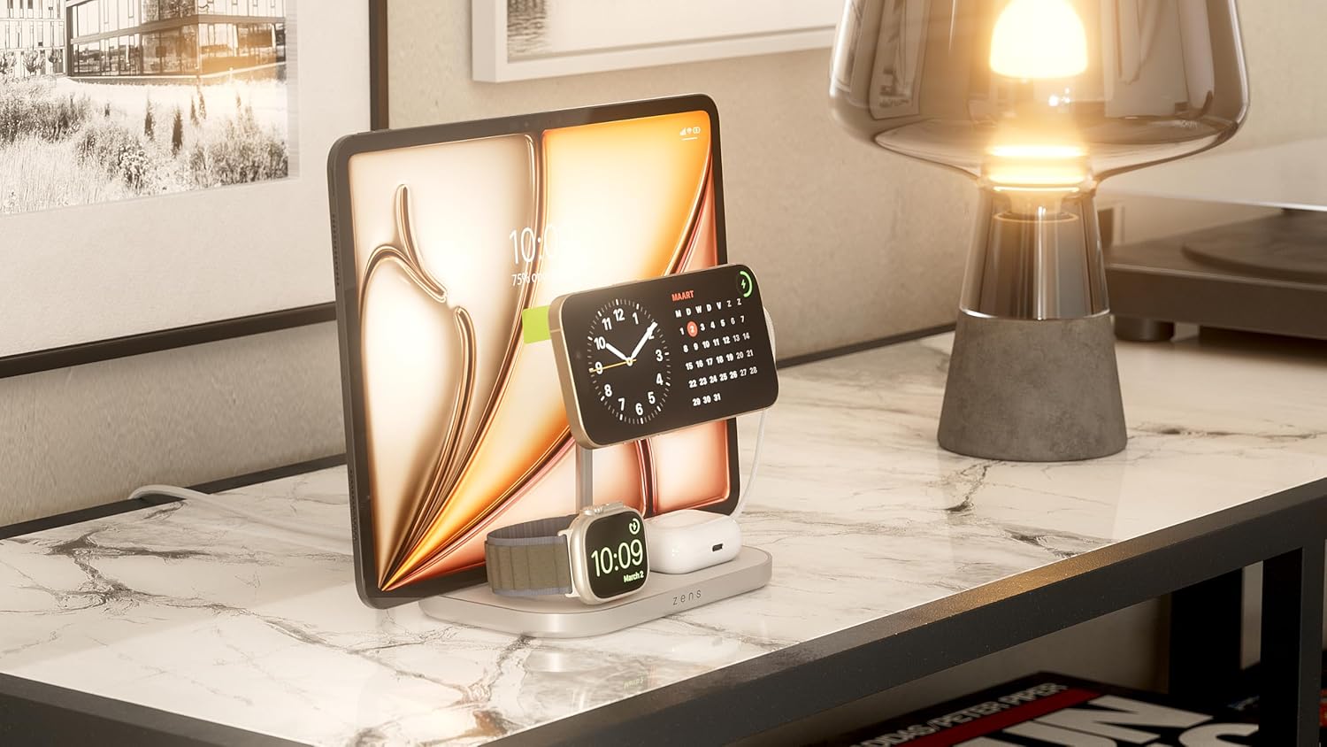 Thumbnail 4 de Zens 4-in-1 Wireless Charger : chargeur sans fil MagSafe et Qi2 pour iPhone, Apple Watch et AirPods