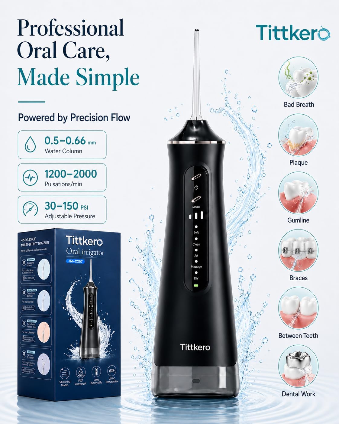 Detalle de Cordless Water Flosser with 300 mL Tank