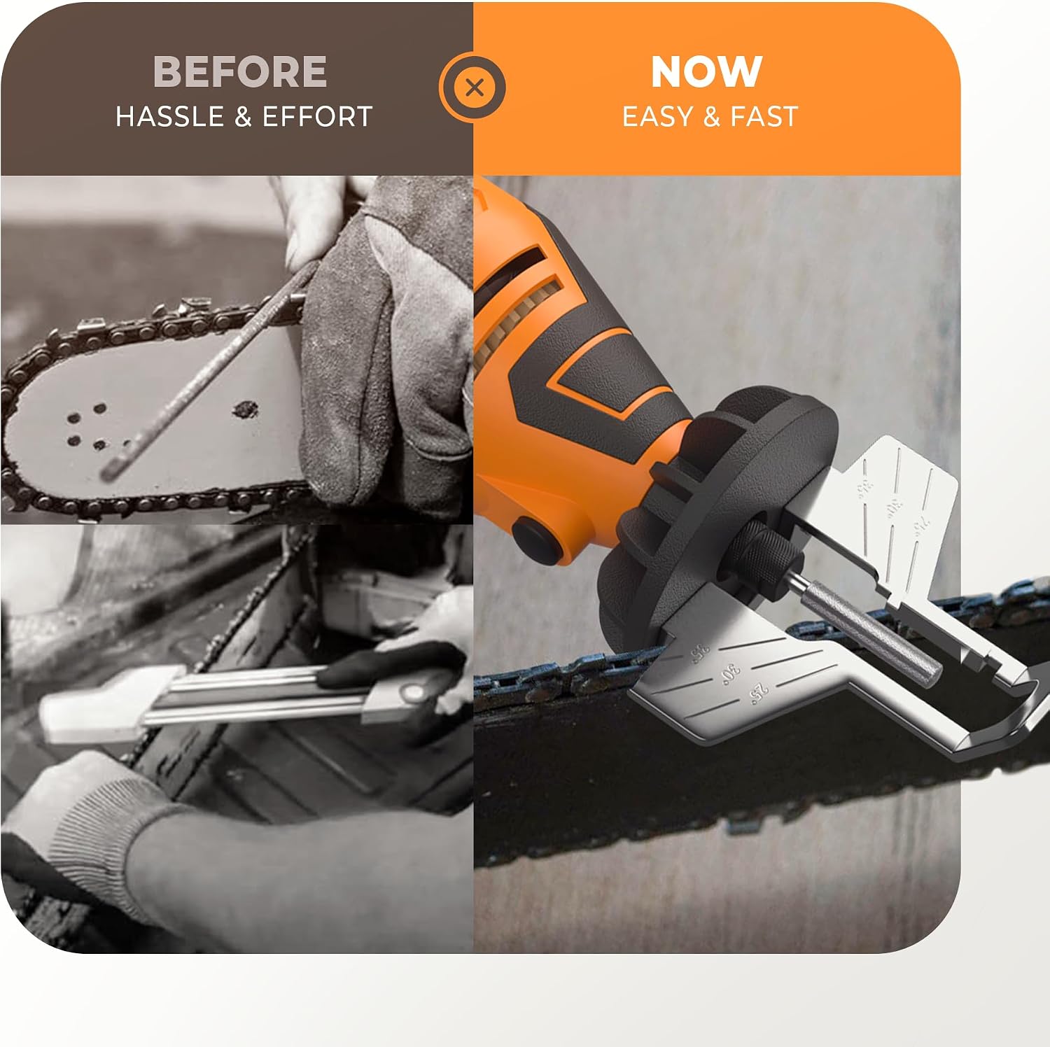 Detalle 1 de Sharp Pebble S1J-AJ6-10 Electric Chainsaw Sharpener Kit with Angle Guide