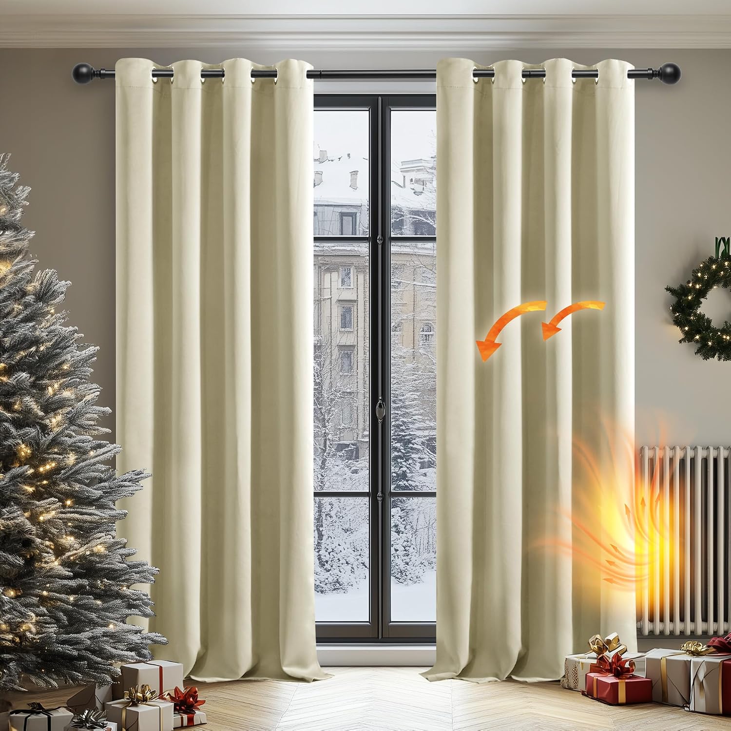 Detalle 2 de Deconovo Eyelet Thermal Blackout Curtains 52"x84" 🪟