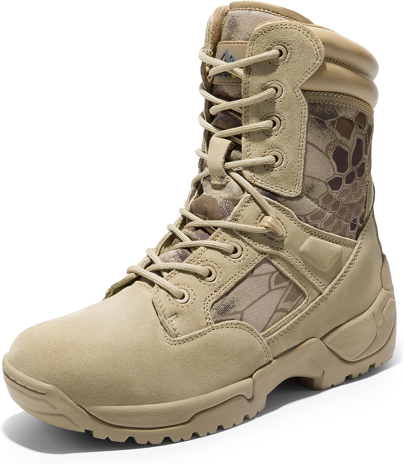 Detalle de NORTIV 8 Men's Tactical Work Boots with YKK Side Zip and Leather Upper