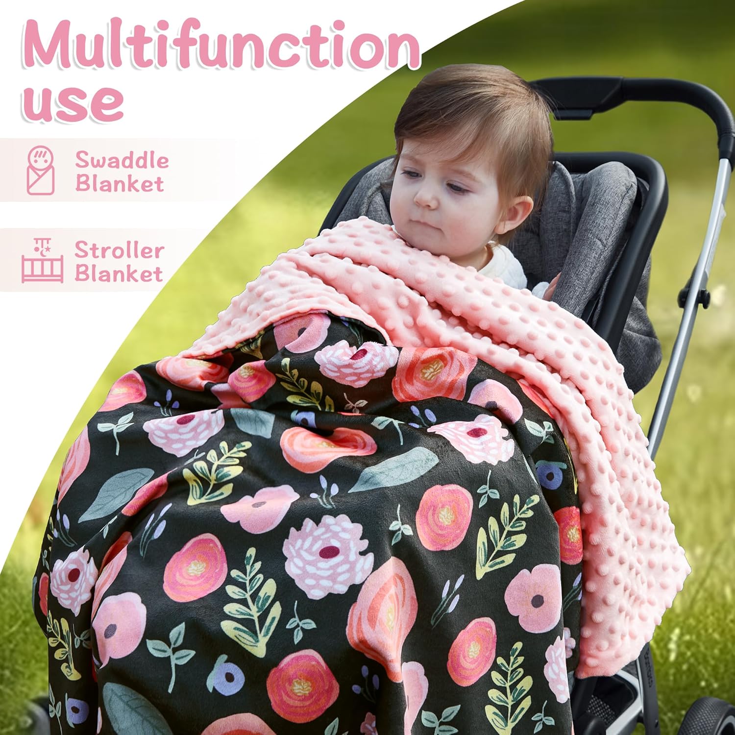 Thumbnail 5 de JORNH Super Soft Baby Cot Blanket for Newborns (75 x 100cm) with Dotted Fleece Backing