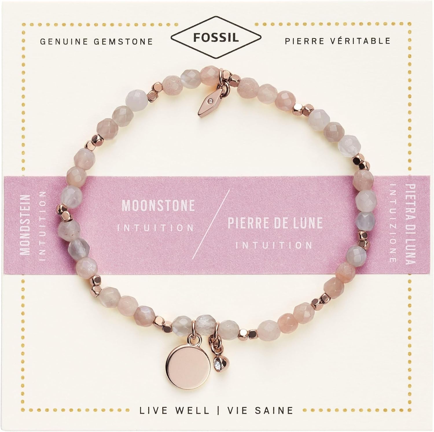 Detalle 2 de Fossil Armband Für Frauen Wellness – Innenlänge 165 mm, Nude, Hochglanz