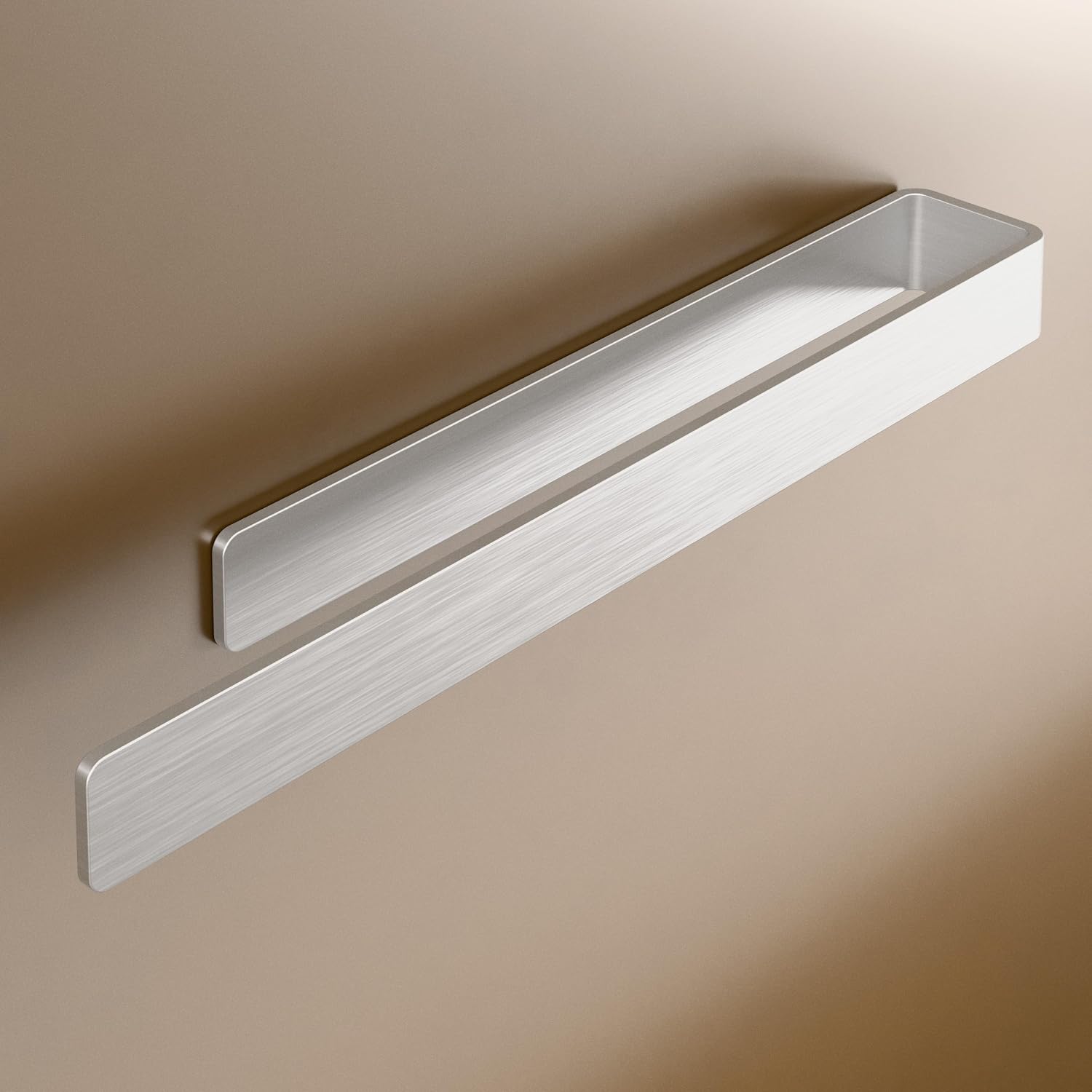 LIEBHEIM portasciugamani adesivo da parete in alluminio spazzolato, 40 cm (senza forare)