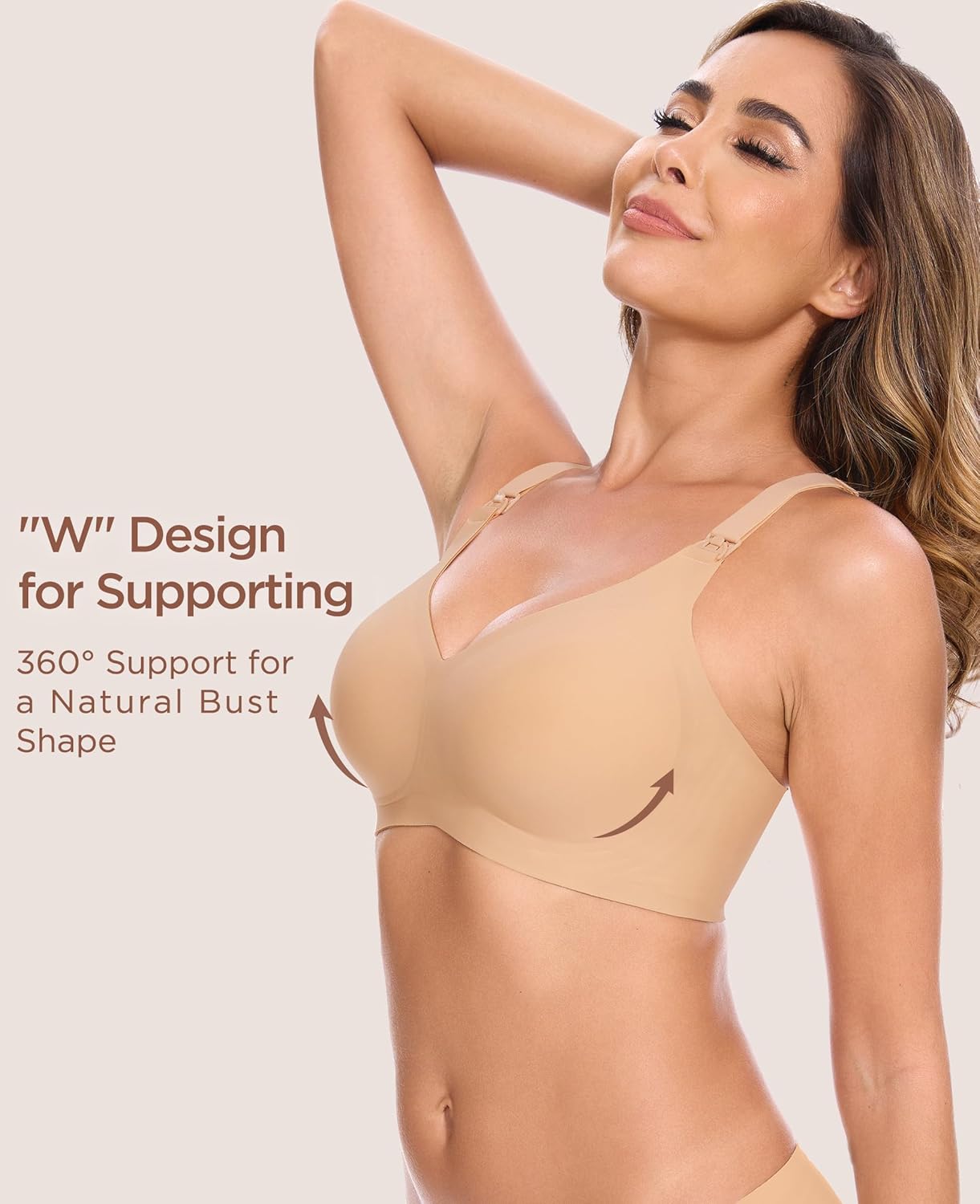Detalle de HBselect Nursing Bras for Breastfeeding: Seamless Wireless Jelly Bra for Maternity Comfort