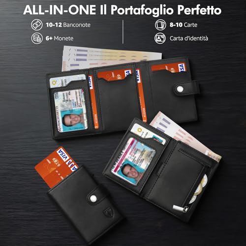 Detalle de TENBST Portefeuille Homme Ultra-Mince – Portefeuille RFID élégant et compact pour 7 cartes