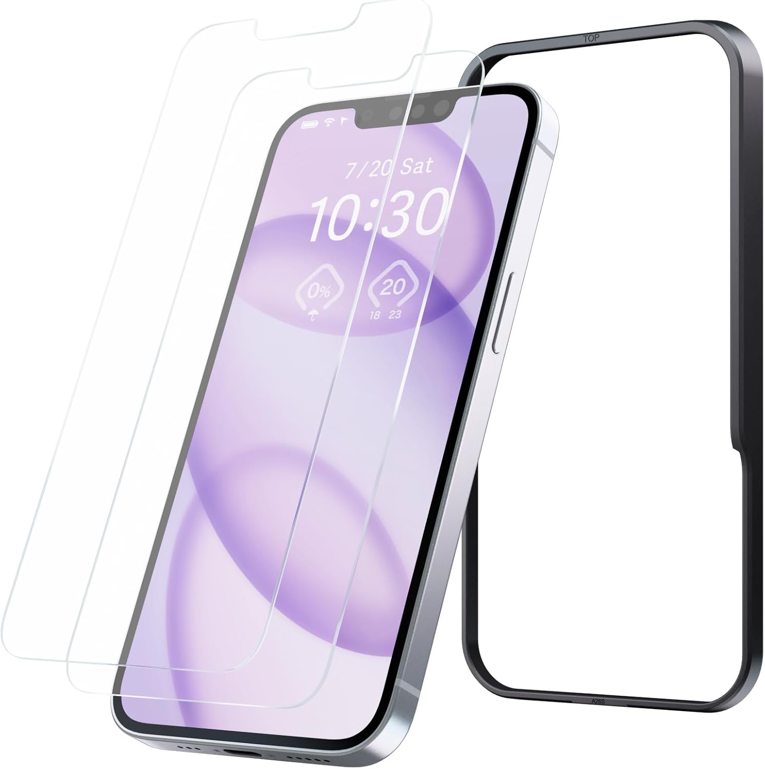 Detalle de エレコム PMWA24AFLGG2 iPhone 16/15用ガラスフィルム 2枚入り・光沢・硬度10H