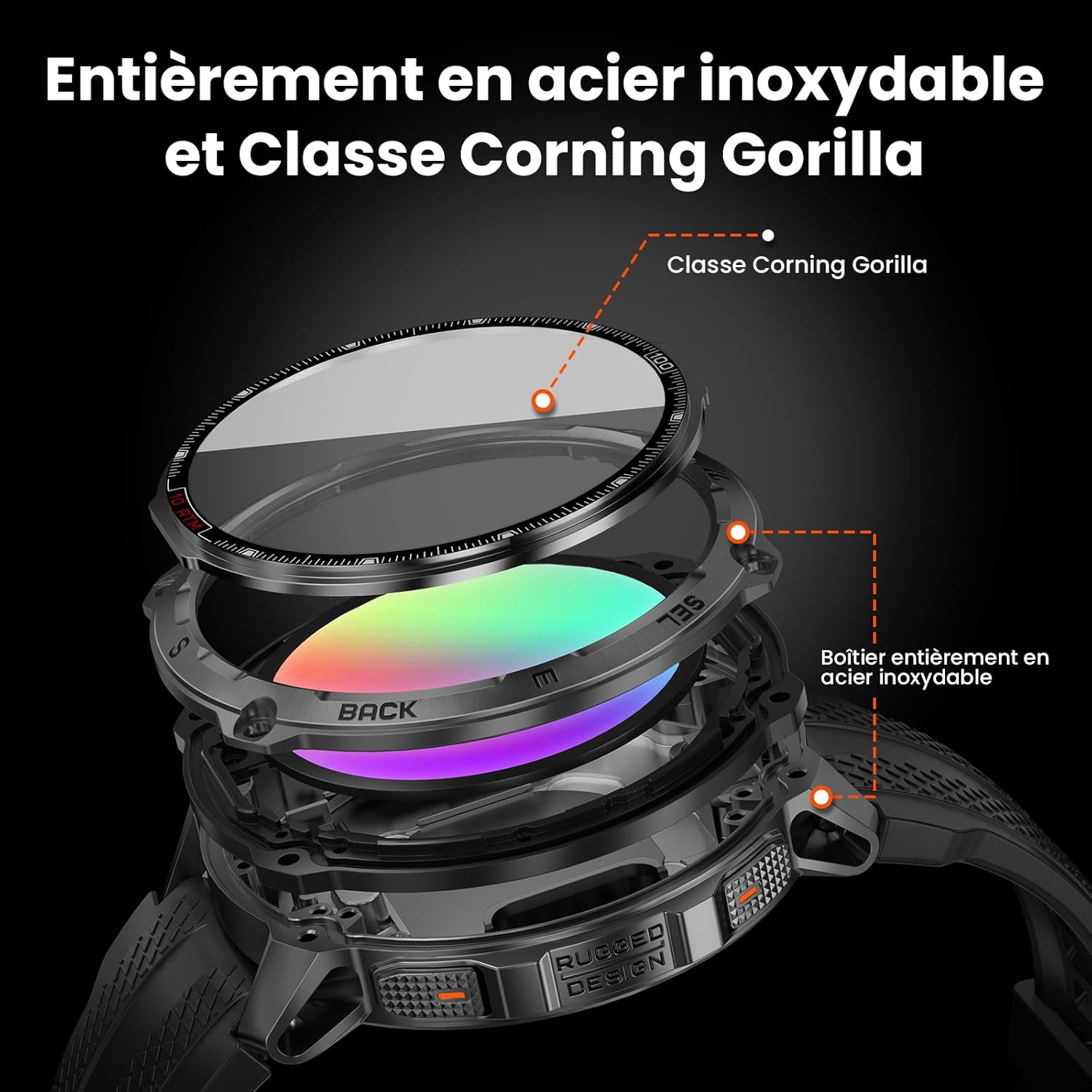 Detalle 2 de KOSPET Tank T4 GPS – Montre connectée polyvalente pour homme
