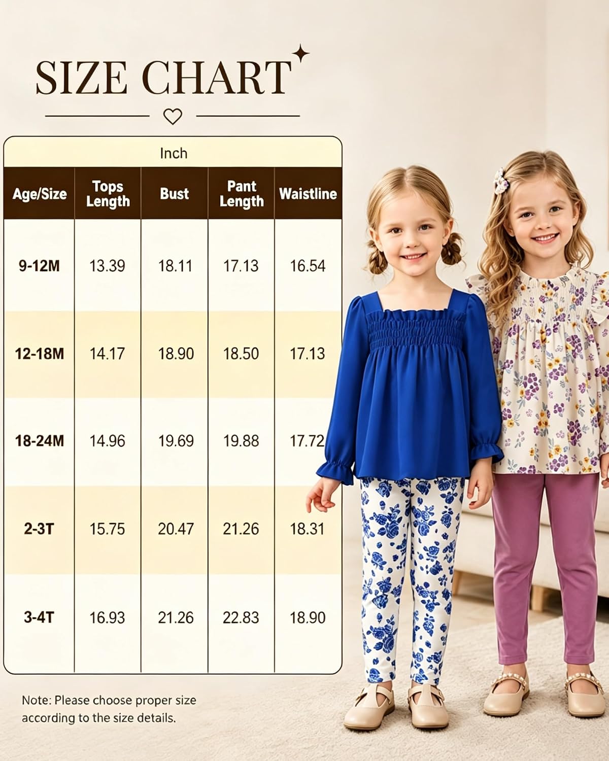 Detalle de Girls' Two-Piece Outfit, Sizes 3T–8 Years