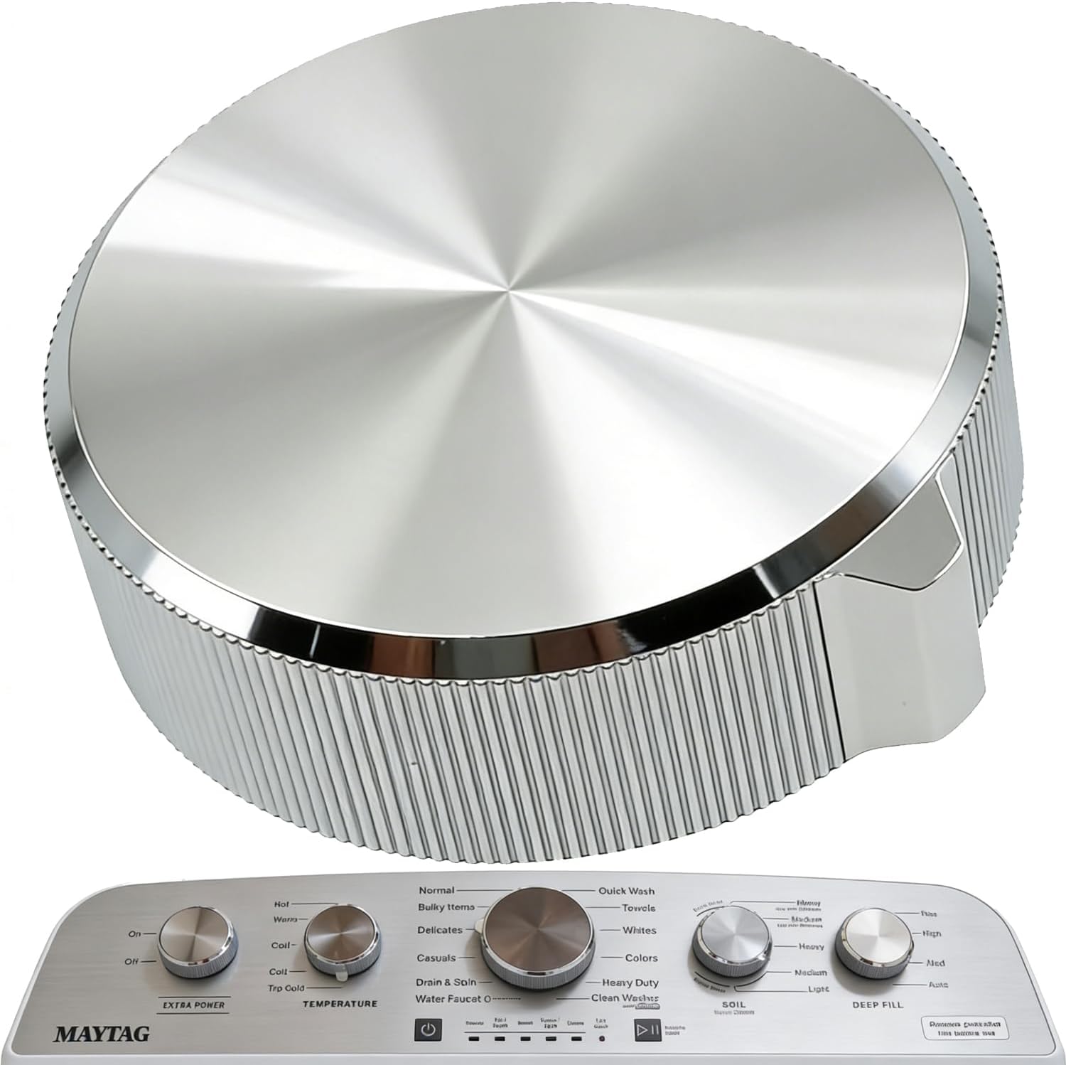 Detalle de Whirlpool W11675852 Dryer Control Knob, ABS with Electroplated Finish