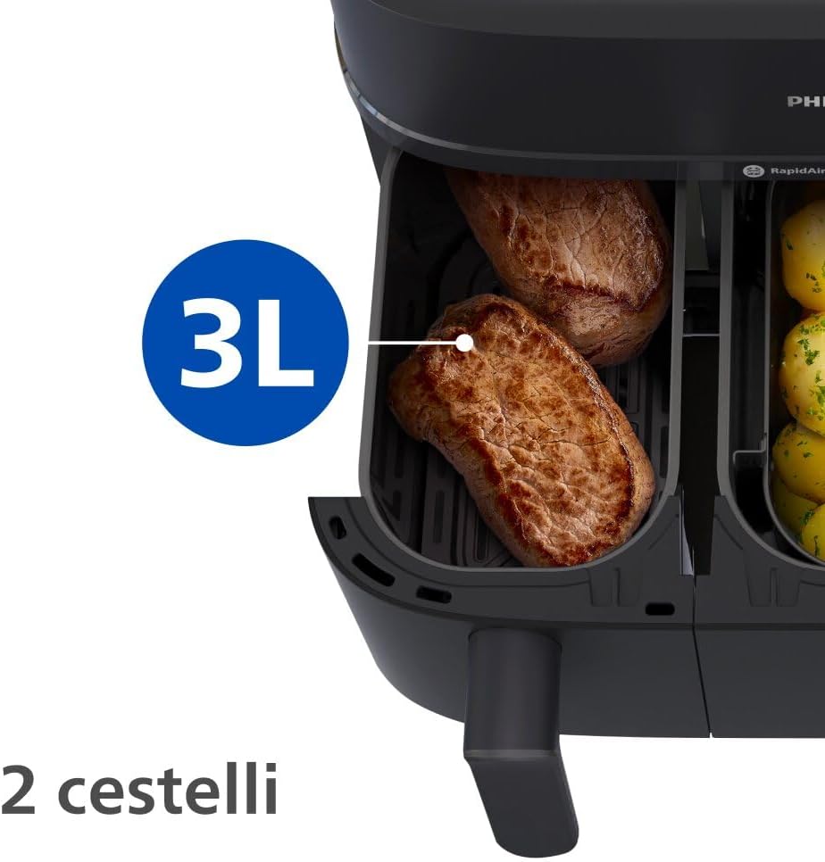 Thumbnail 4 de Philips Airfryer Serie 5000 doppio cestello con vapore: cottura a vapore, aria e combinata per 9 L