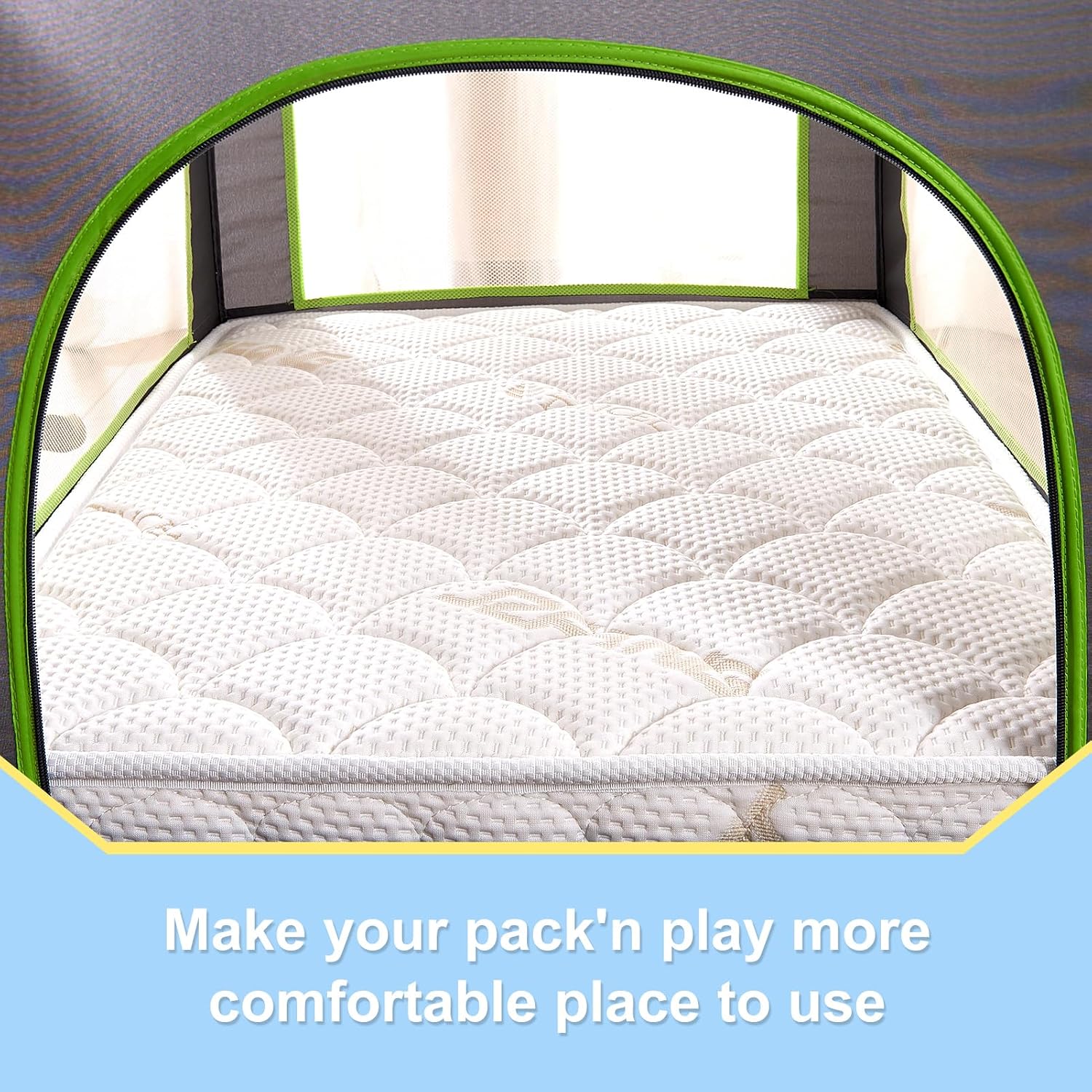 Thumbnail 6 de Vibe Bear YX-16 Pack and Play Mattress Topper, 38" x 26", Breathable Memory Foam
