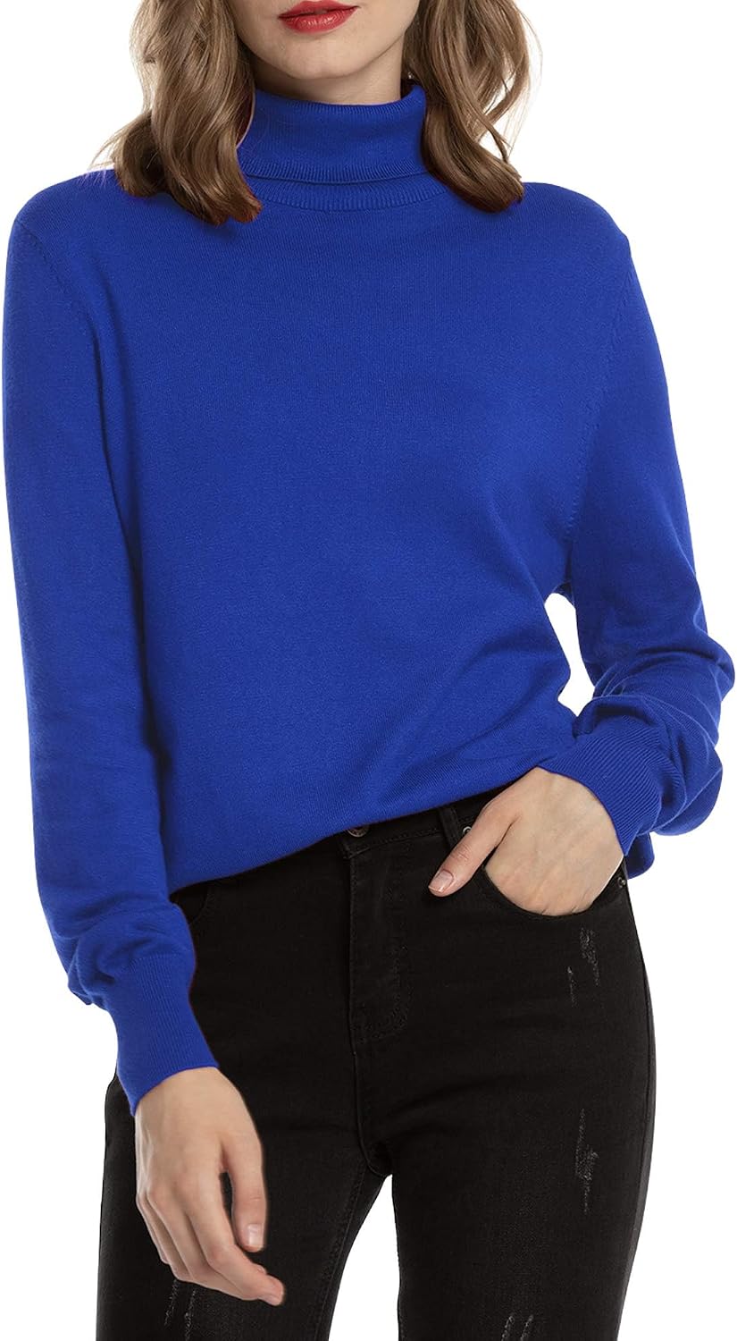 Thumbnail 6 de Woolen Bloom Women's Polo Neck Jumper: Turtleneck Long Sleeve Chunky Knit