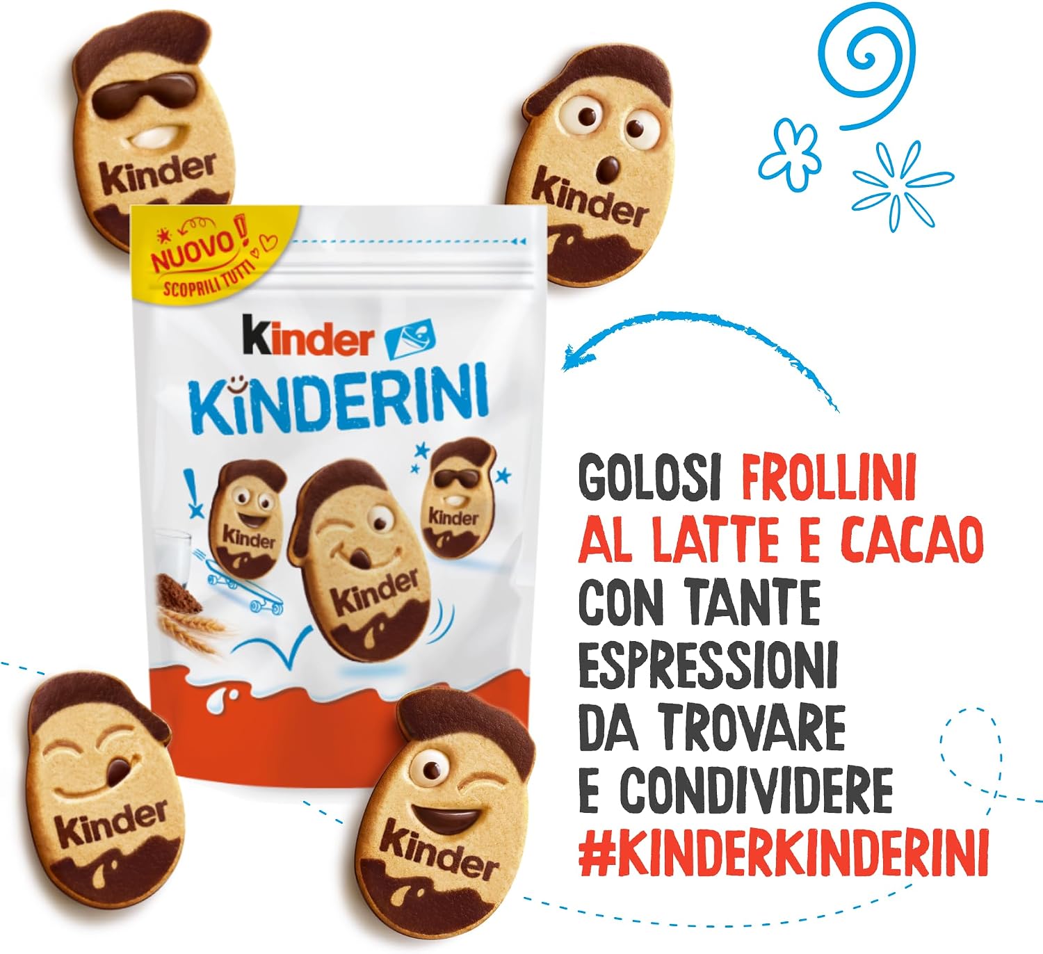 Thumbnail 3 de Kinder Kinderini Biscotti Frollini al Latte e cacao con cremosi decori – Confezione da 250 g