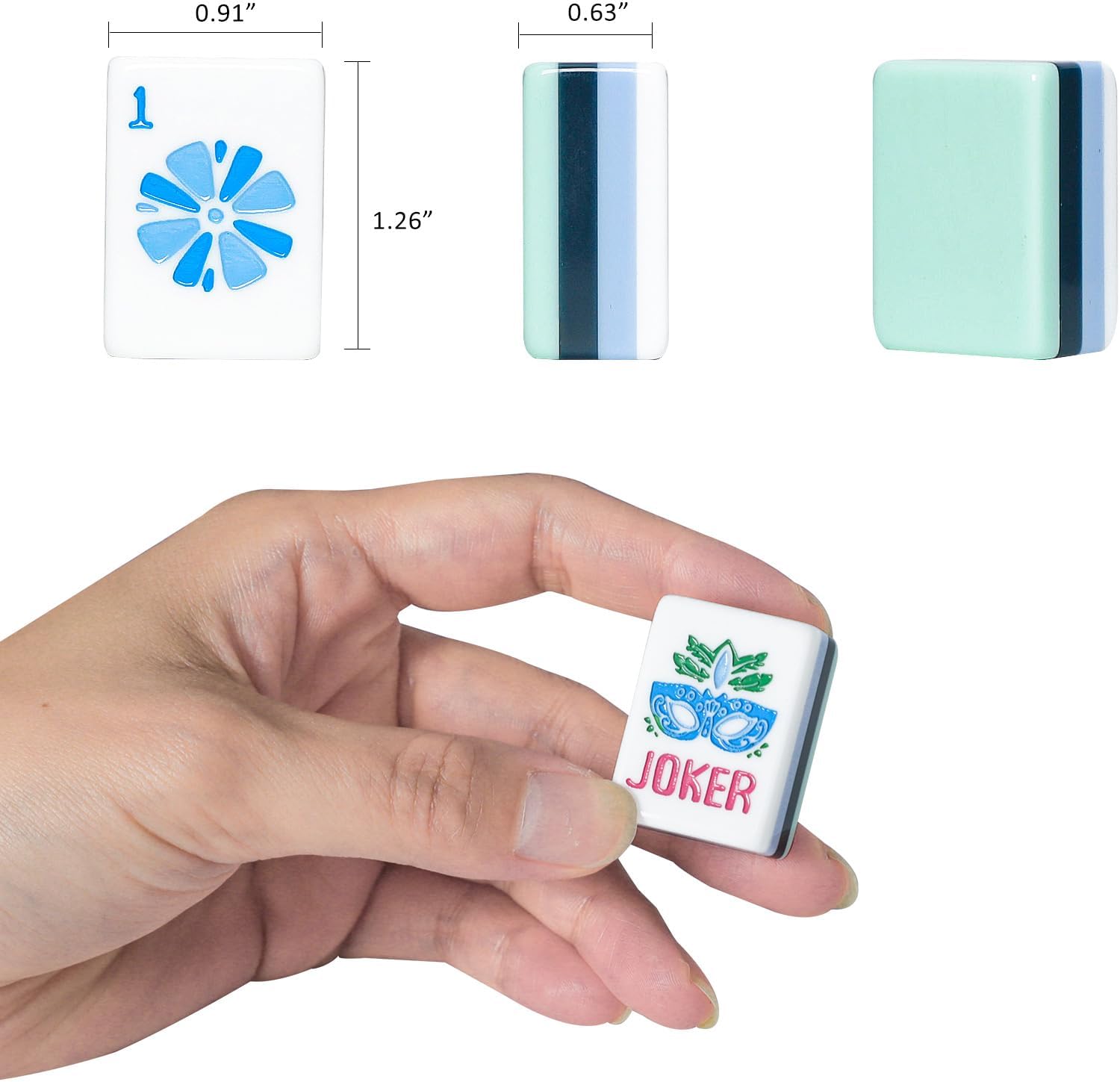 Detalle de Jongyance American Mahjong Set (4 Layer) with Blue Carrying Bag — 160 Engraved Acrylic Tiles