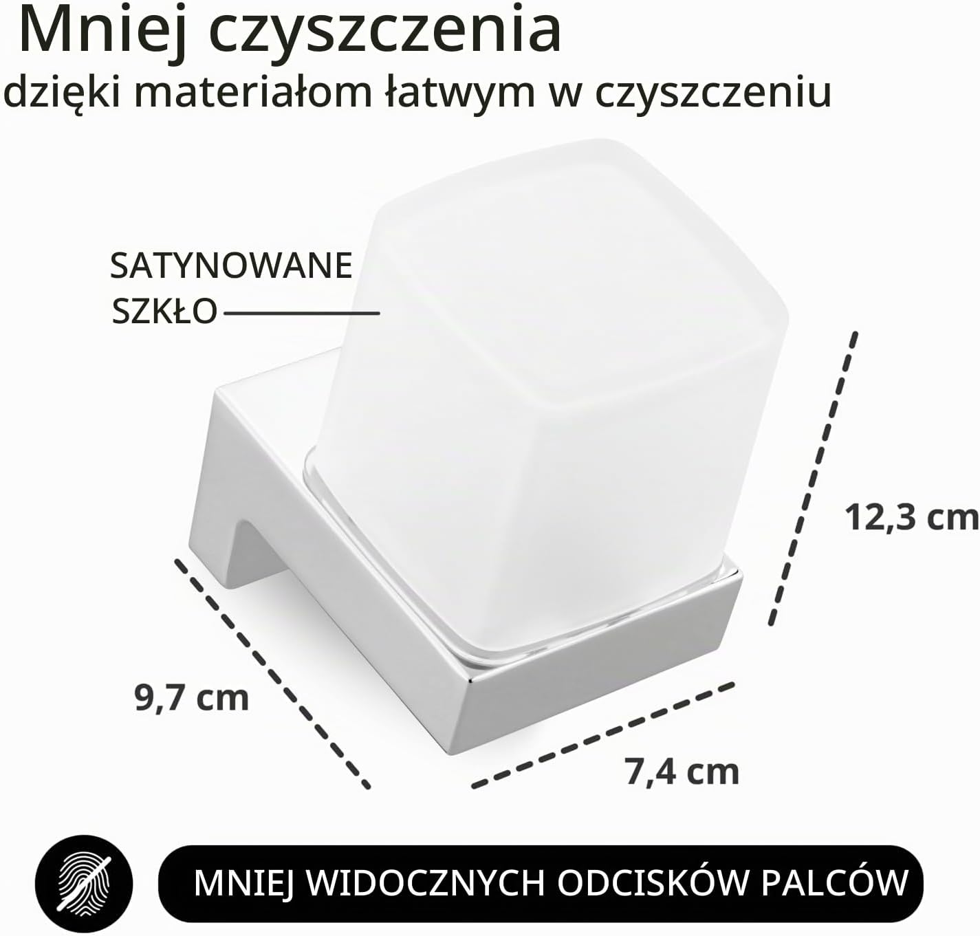Detalle 2 de EMCO CUE – ścienny dozownik mydła, chrom, 155 ml, obsługa jedną ręką